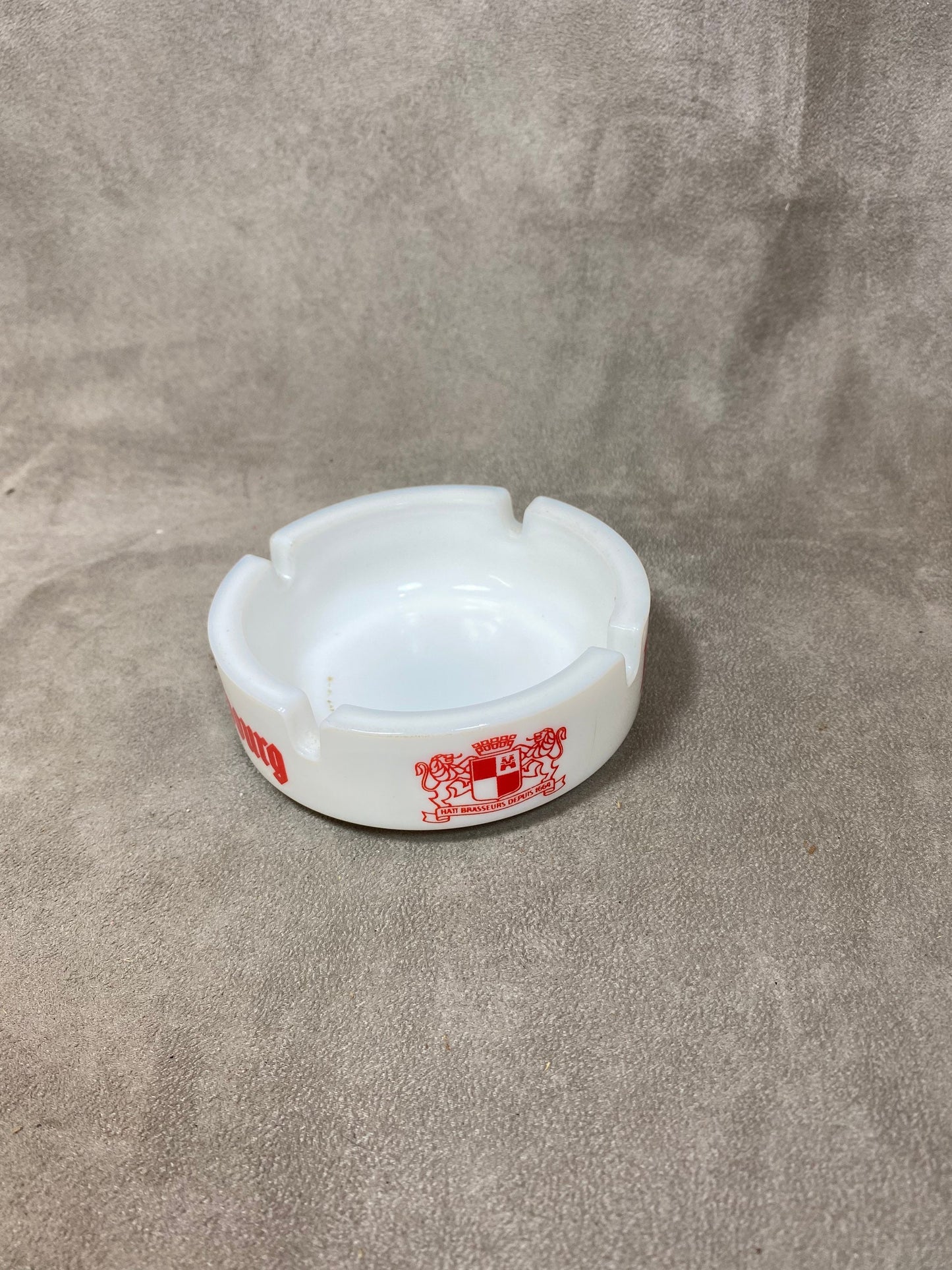 Kronenbourg white glass ashtray 1990s