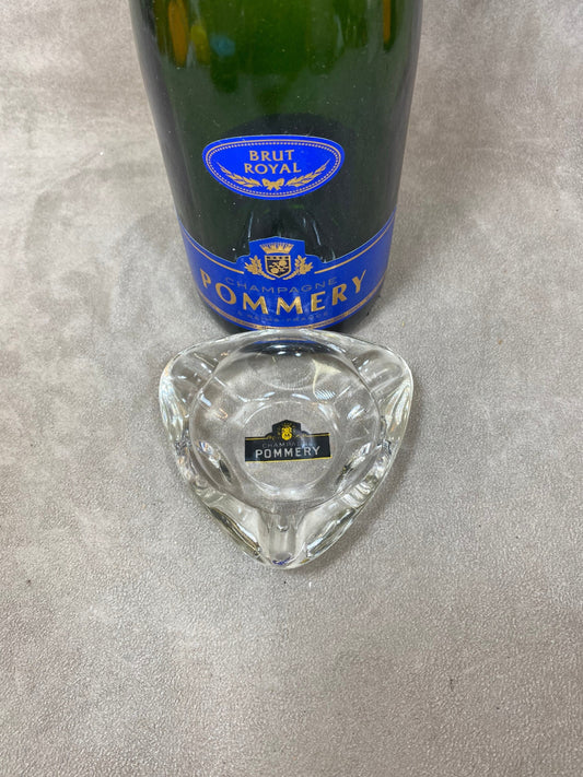 POMMERY vintage champagne ashtray in glass Made in France