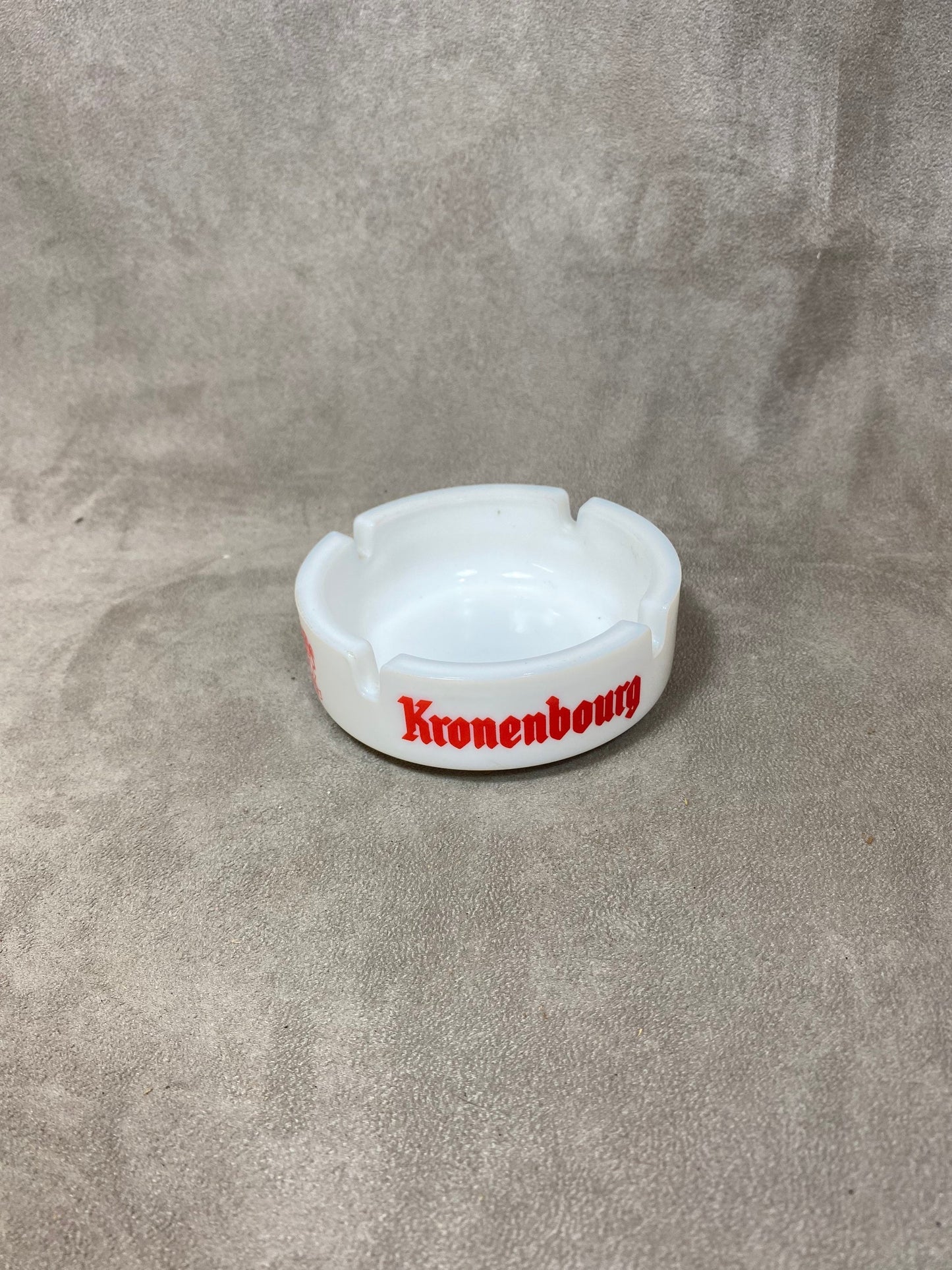 Kronenbourg white glass ashtray 1990s