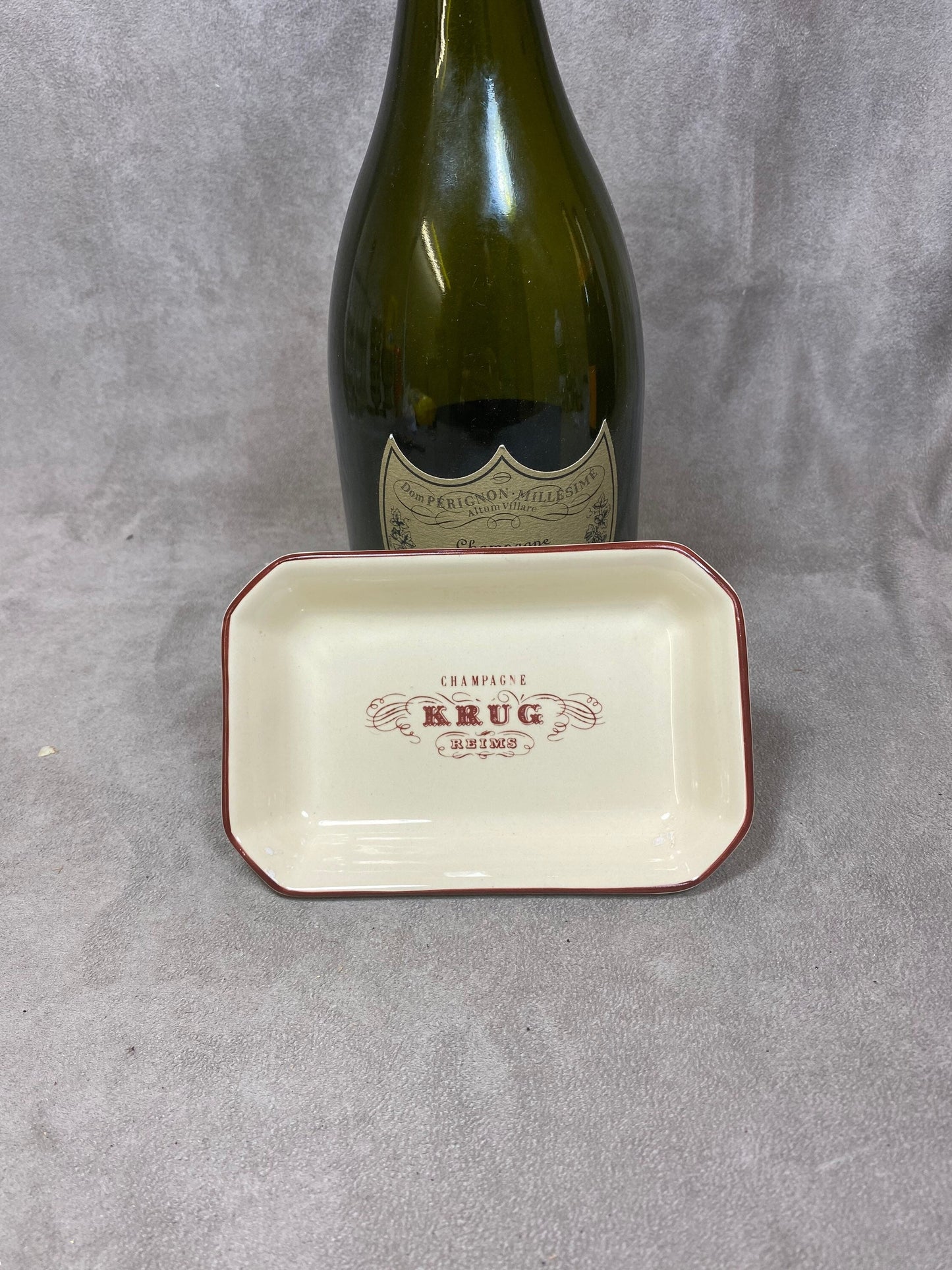 Krug Villenauxe Champagne Ceramic Ashtray Krug Vintage Made in France