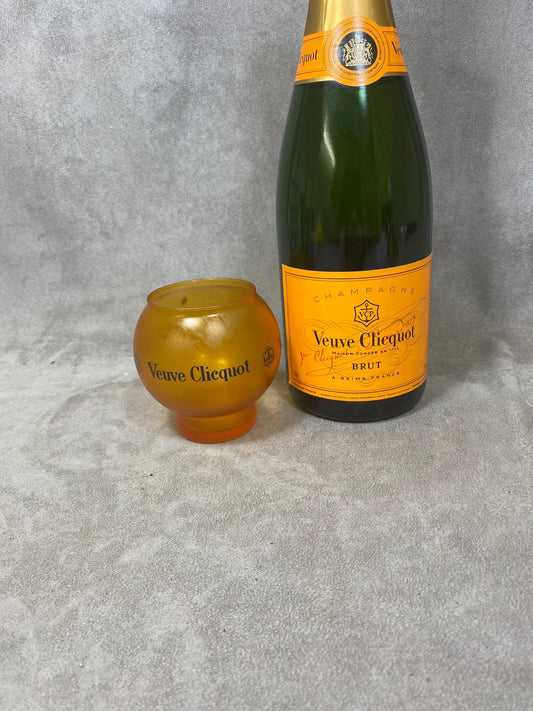 Vintage Veuve Clicquot Ponsardin Orange Glass Tealight Holder 1990s