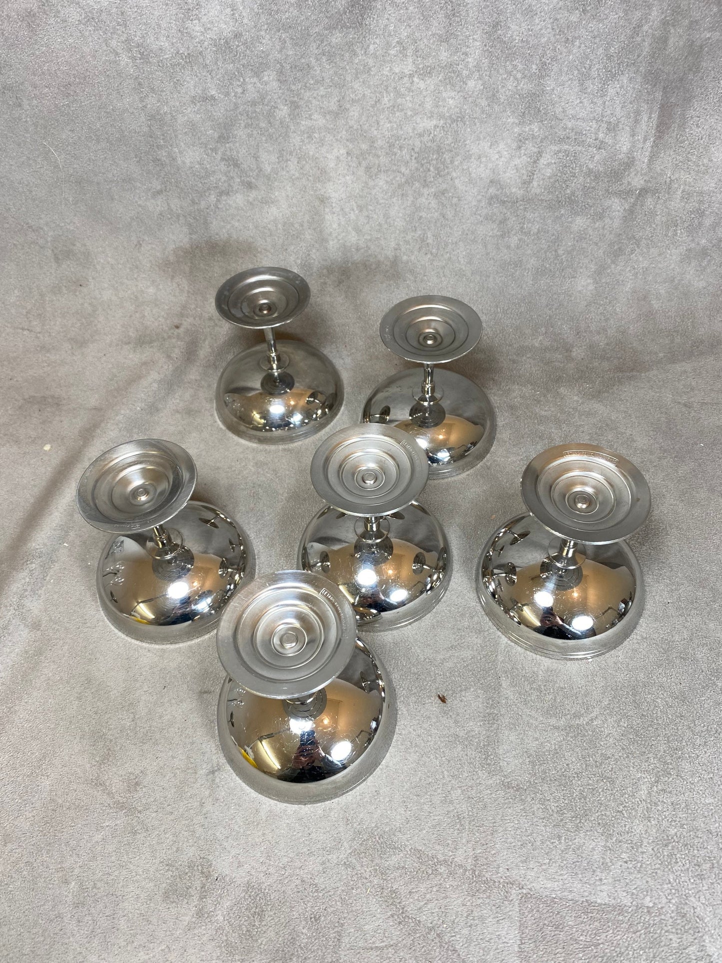 Lot de 6 coupes à glace Letang Remy en inox 18/10 vintage Made in France