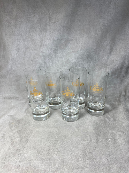 Set of 6 Vintage Grant's Whiskey Glasses