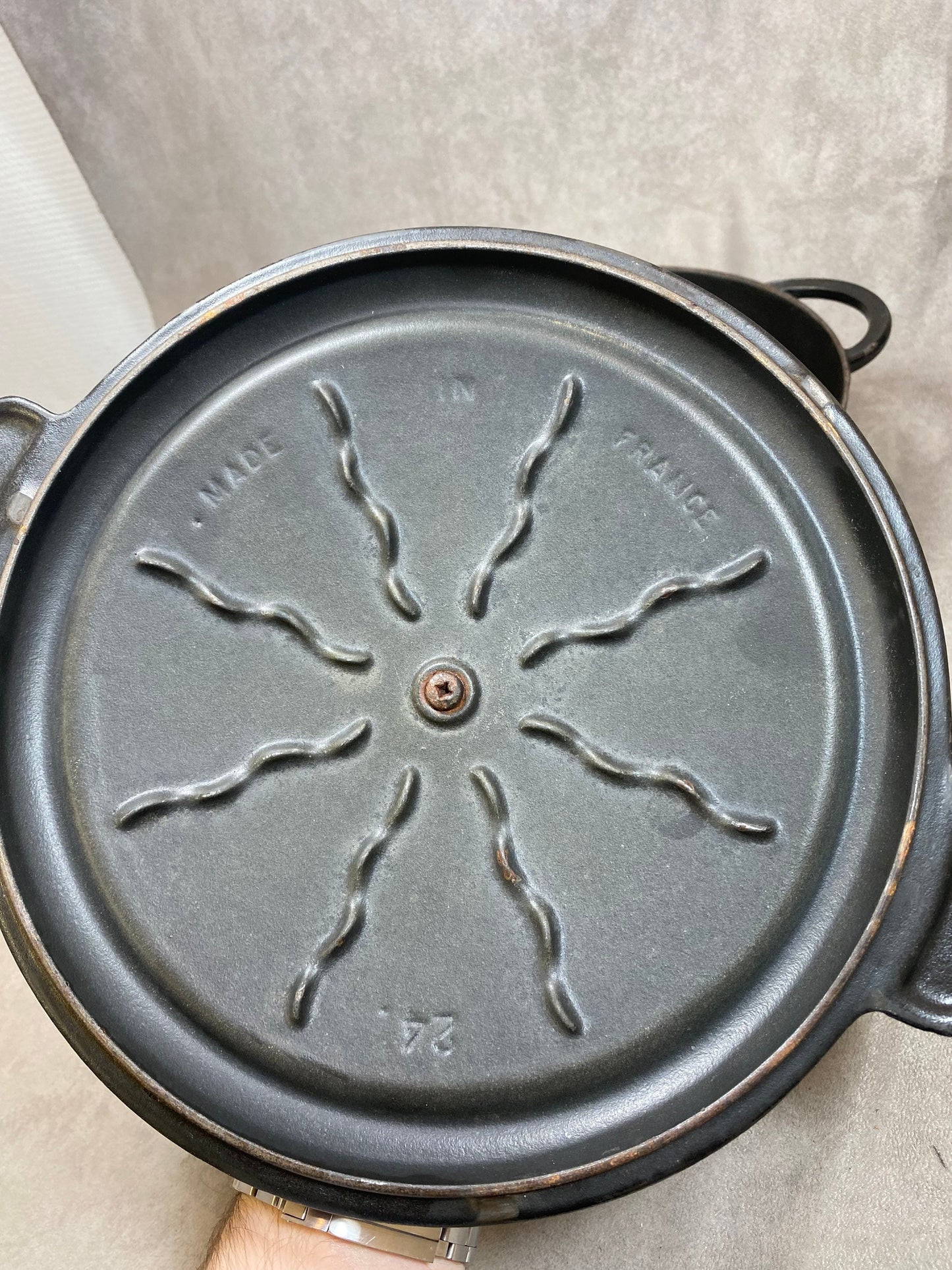 NOMAR Paul Bocuse black enameled cast iron casserole dish, diameter 32 cm, Vintage made in France 1970