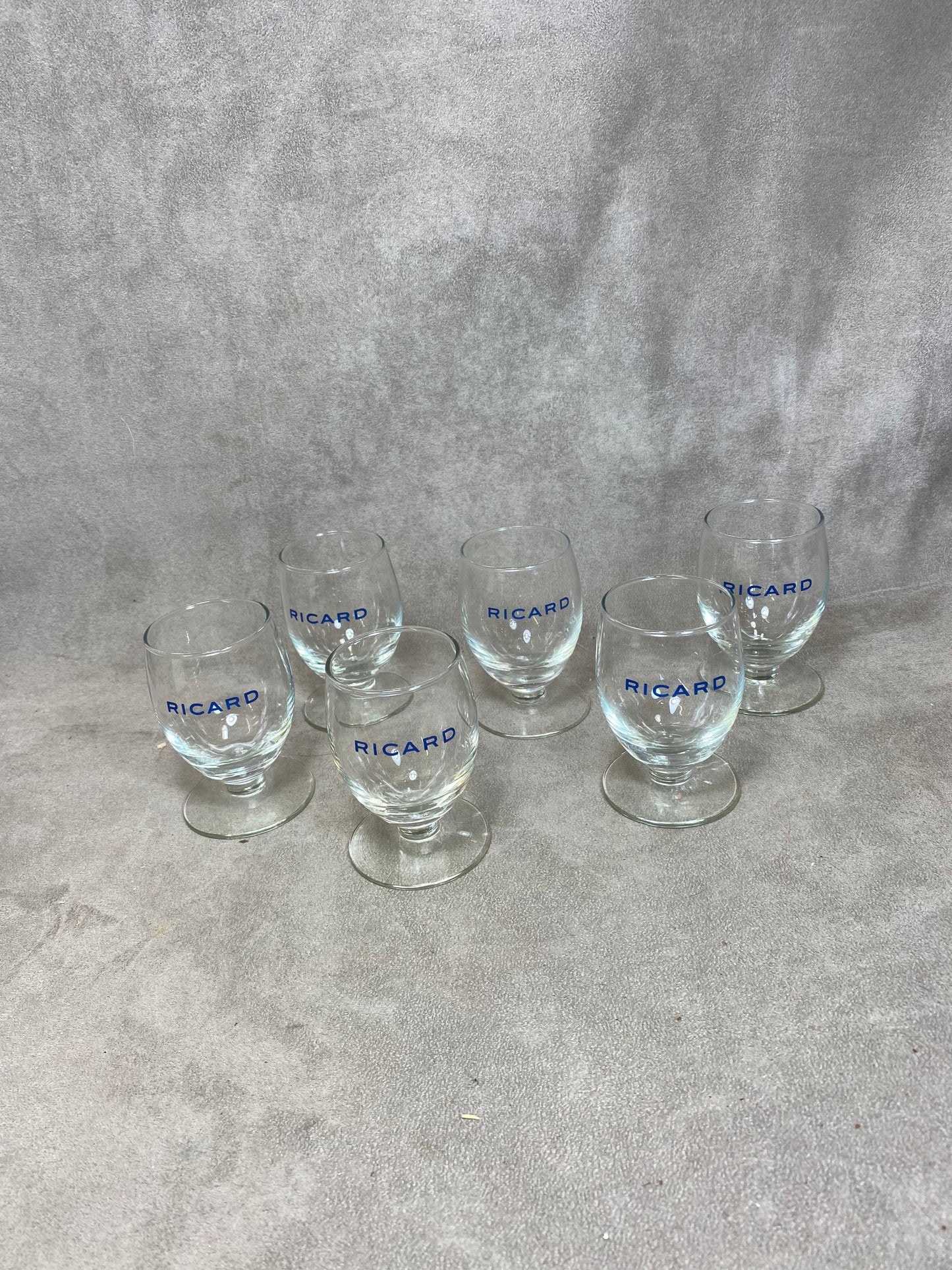 Lot de 6 verres ballon RICARD vintage articles publicitaires | Made in France | Années 1960