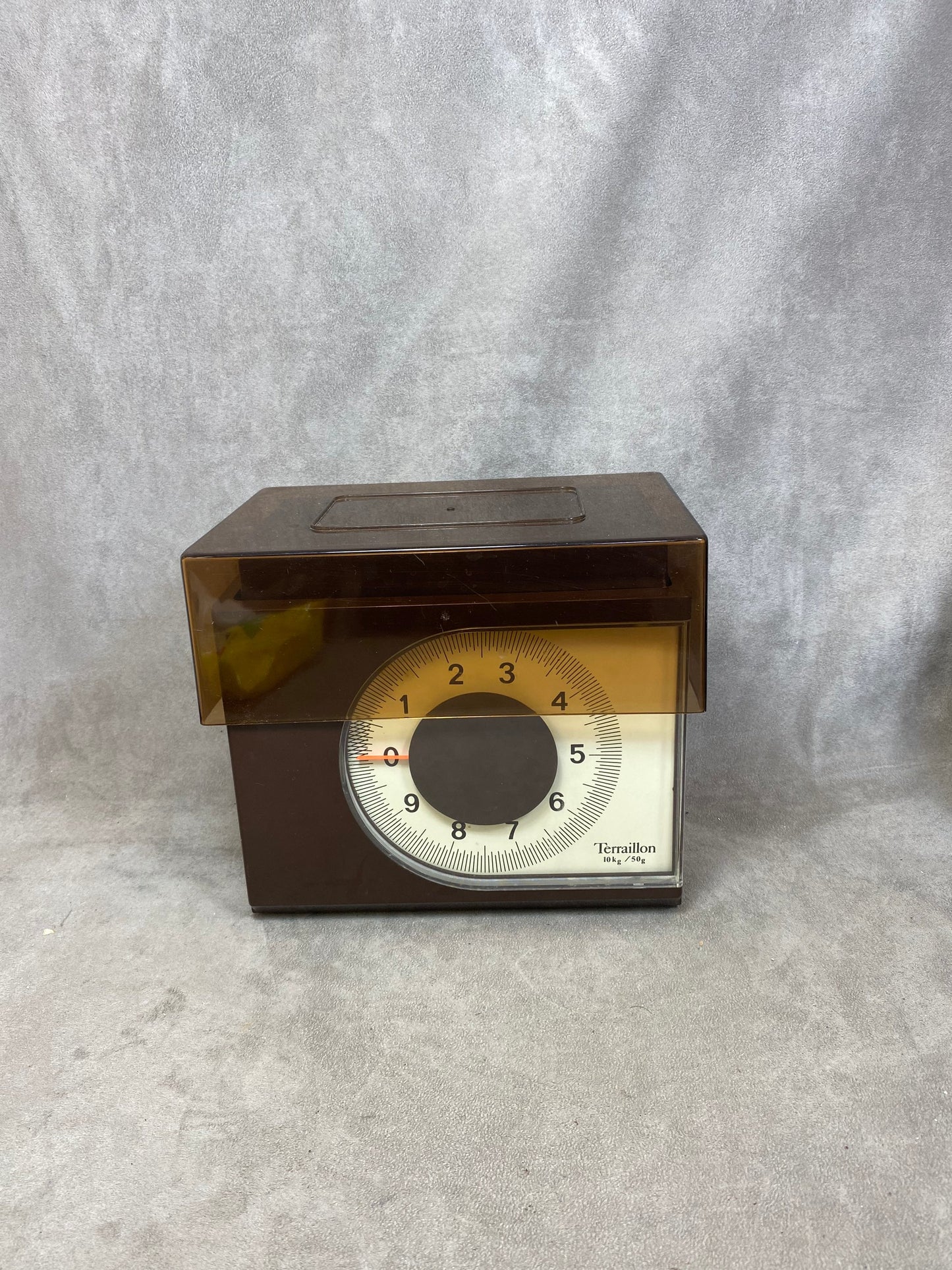 RARE Vintage Terraillon kitchen scale 10kg brown Made in France 1970