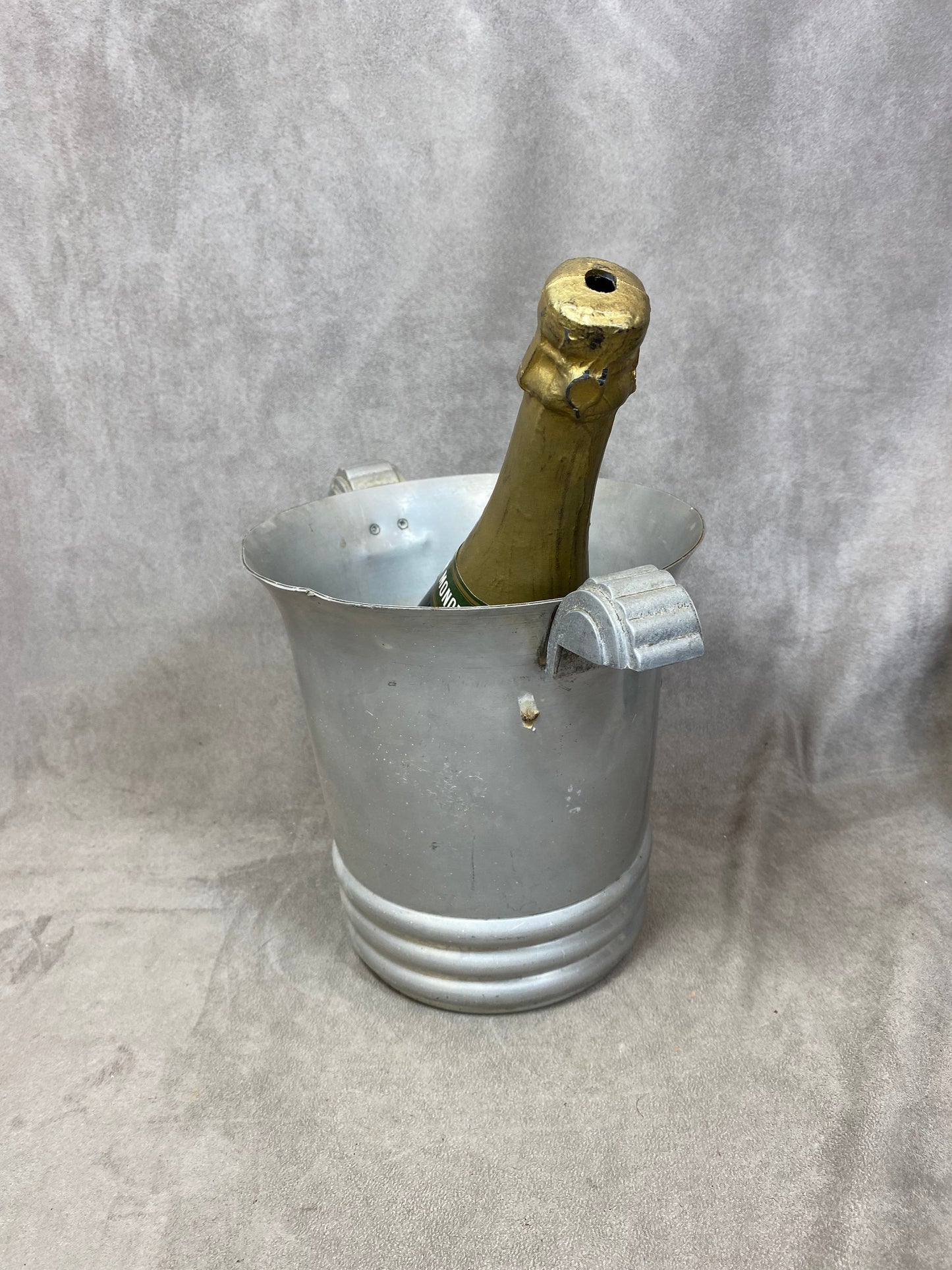 VERY RARE Seau à champagne Heidsieck&Co Dry Monopole avec anses art déco en aluminium ARGIT vintage 1930