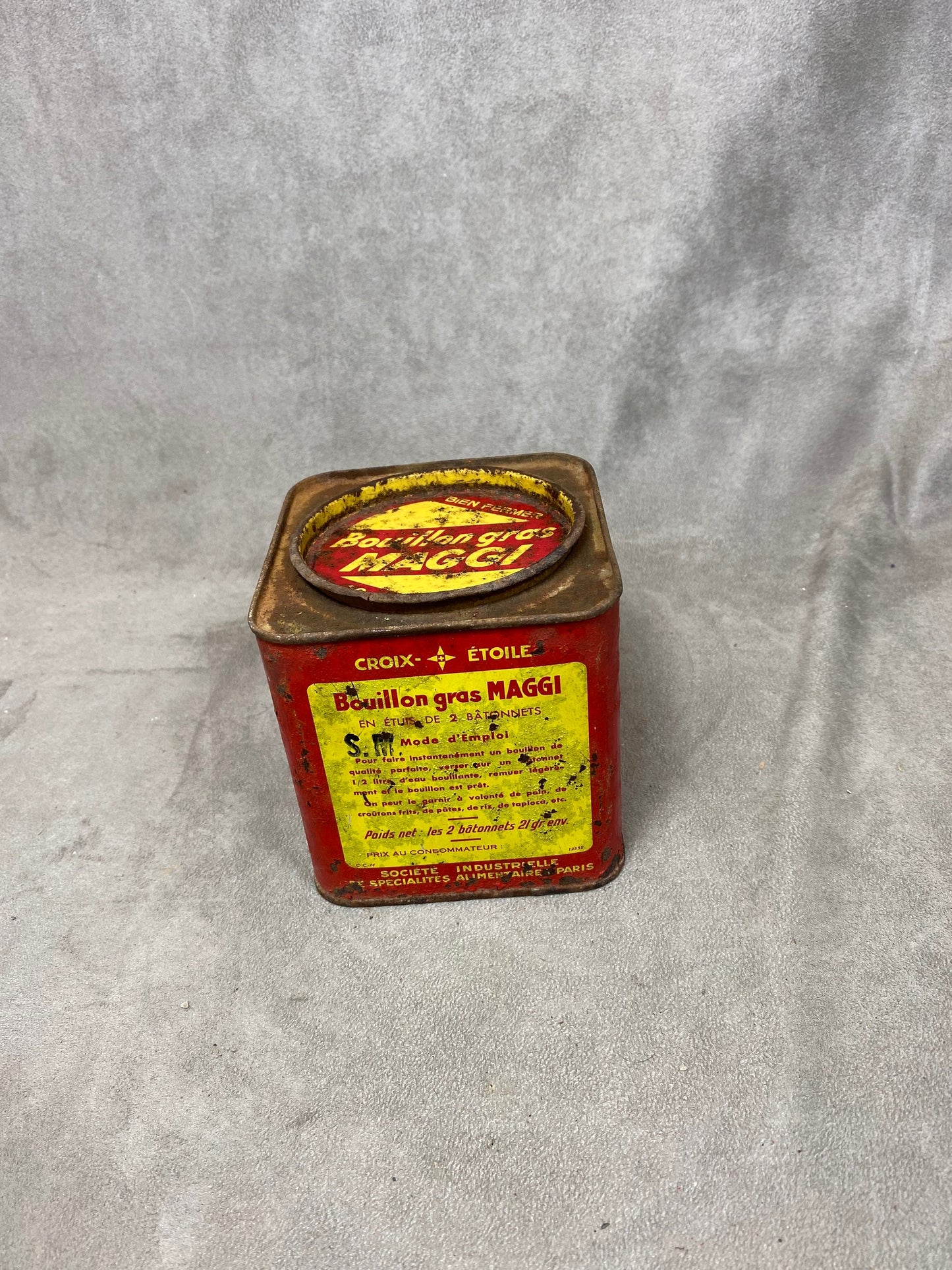 Vintage Aluminum Maggi Fat Stock Cube Tin 1970s