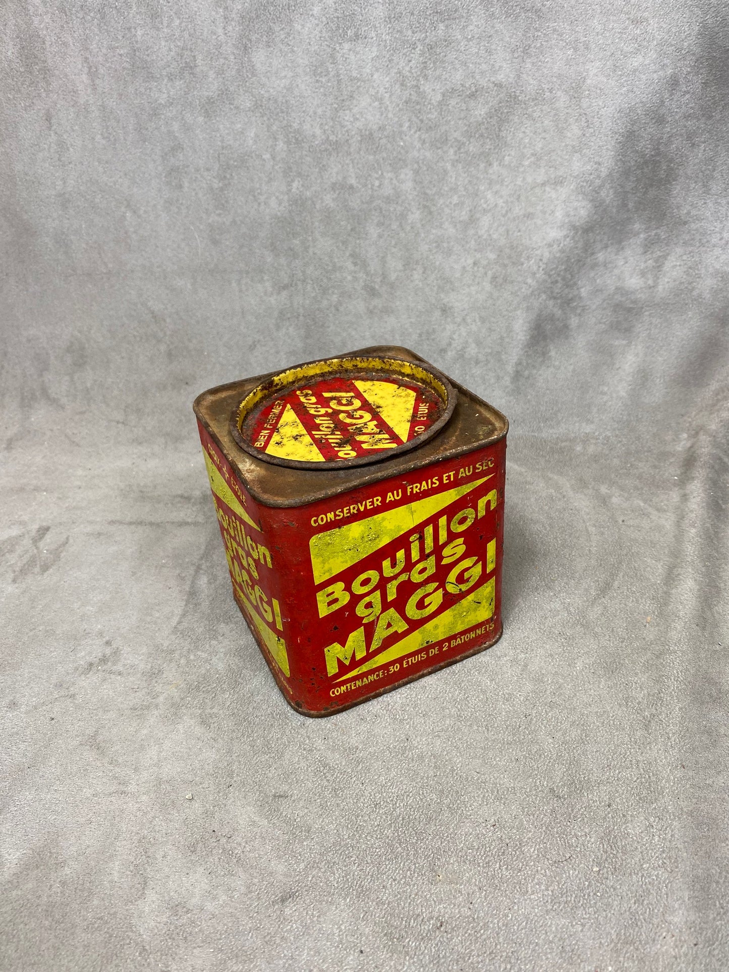 Vintage Aluminum Maggi Fat Stock Cube Tin 1970s
