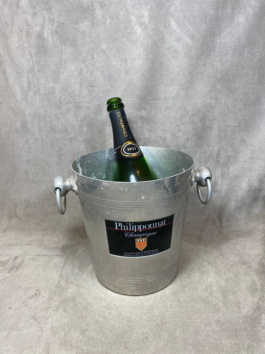 Seau à champagne en aluminium Philipponnat vintage 1970 Made in France