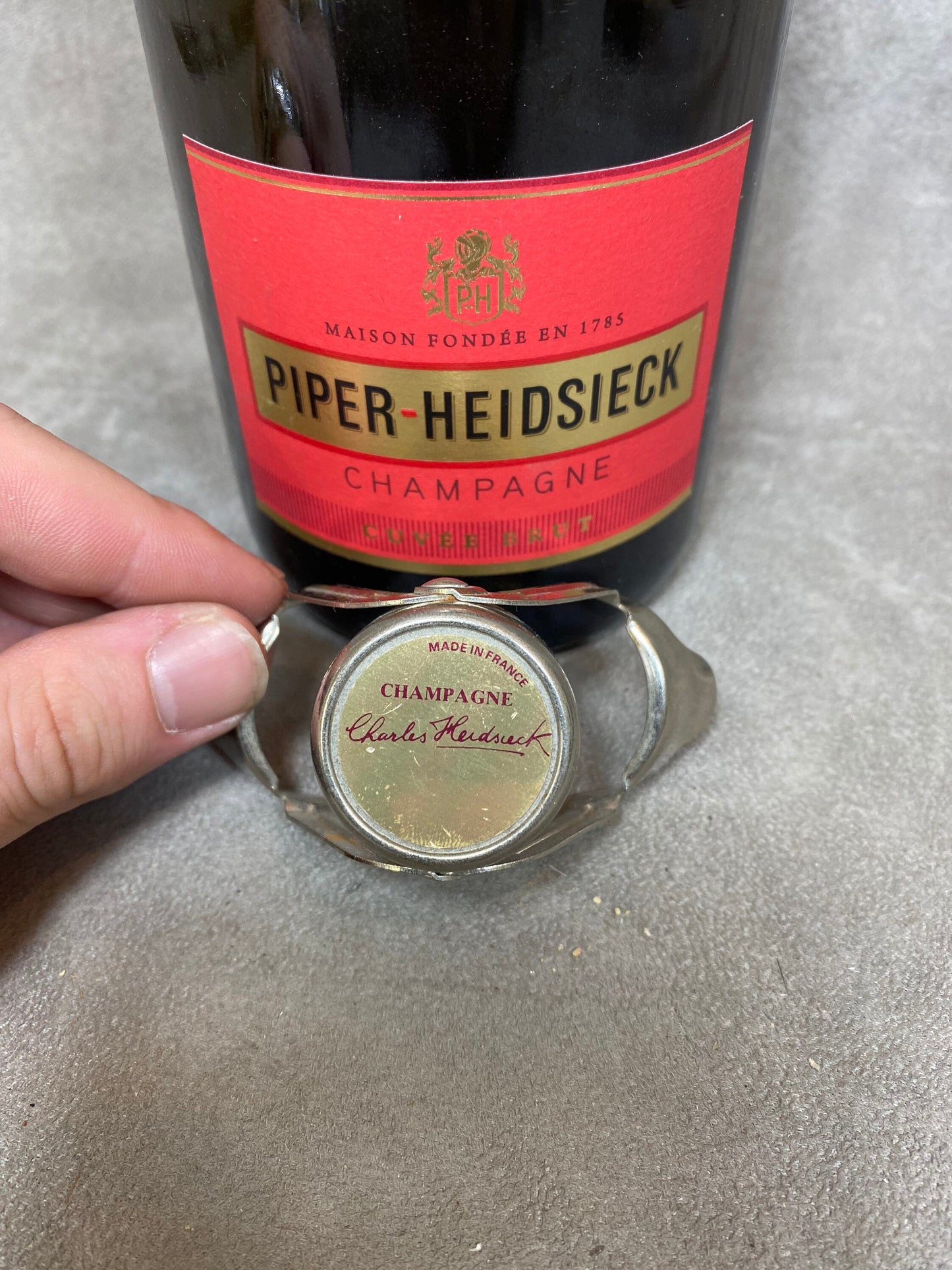 Charles Heidsieck Champagne metal stopper for opened bottles of champagne