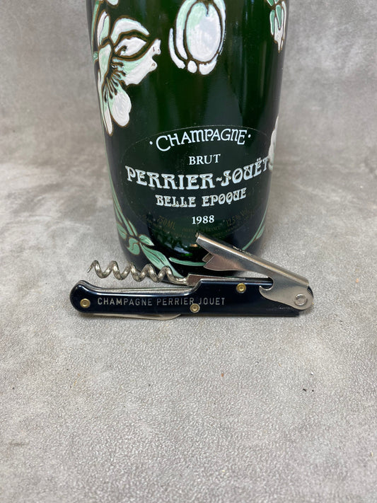 Perrier-Jouët Flaschenöffner, Vintage Stahlkorkenzieher Made in France, Weinsammler, Französischer Wein