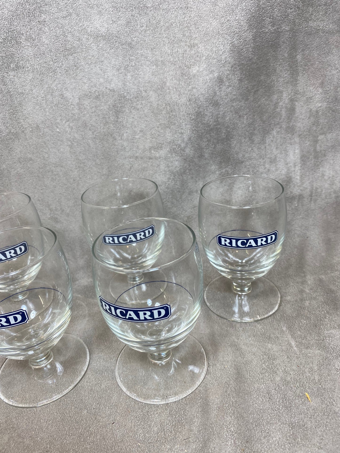 Set of 6 vintage RICARD balloon glasses advertising items | Made in France | 1990s