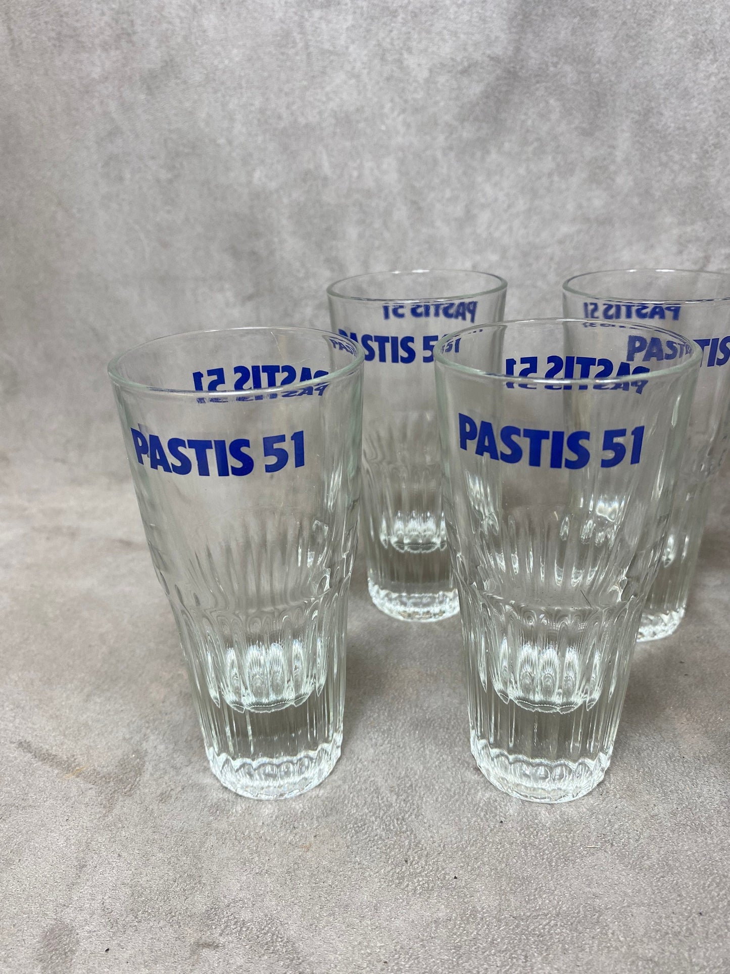 Set of 6 Pastis glasses Pastis 51 in vintage retro glass Made in France 1970s