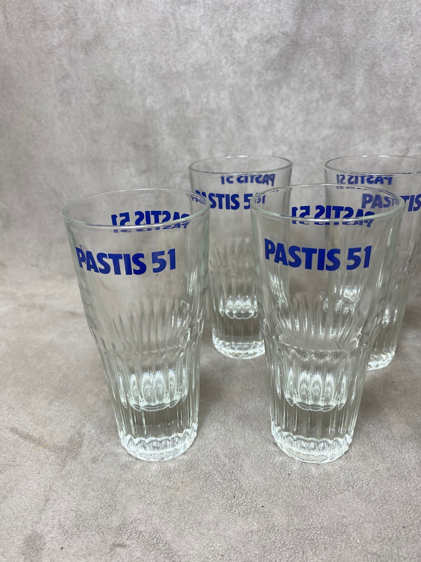 Lot de 6 verres à Pastis Pastis 51  en verre vintage retro Made in France Années 1970