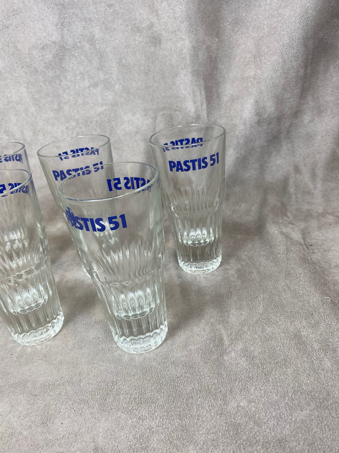 Set of 6 Pastis glasses Pastis 51 in vintage retro glass Made in France 1970s