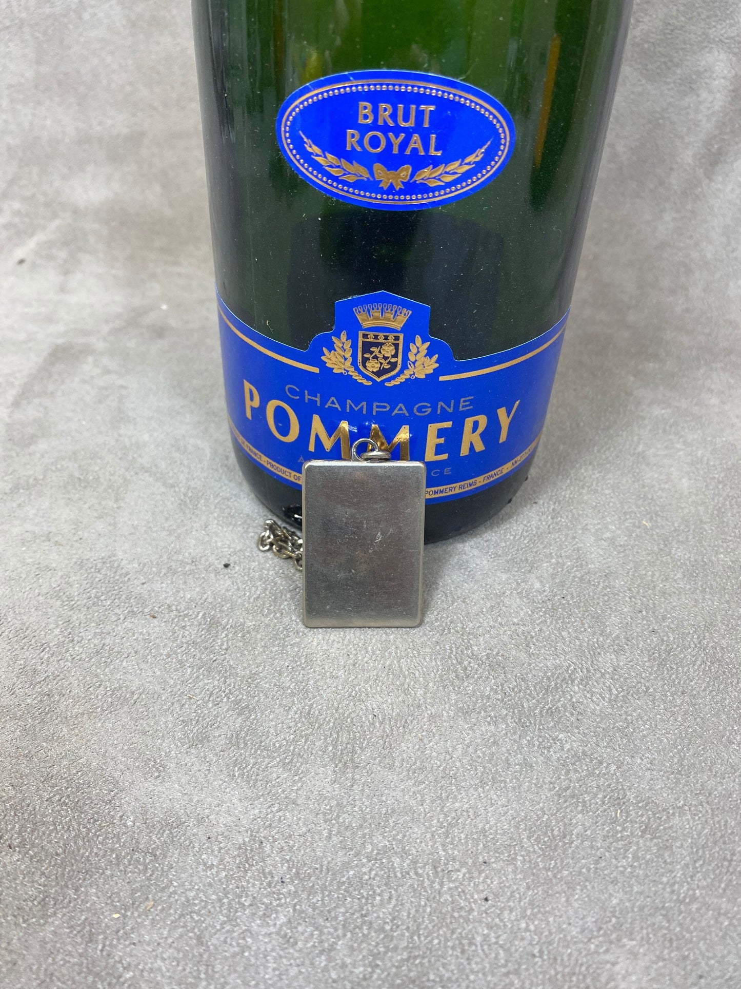 Pommery metal key ring Made in France 1960s