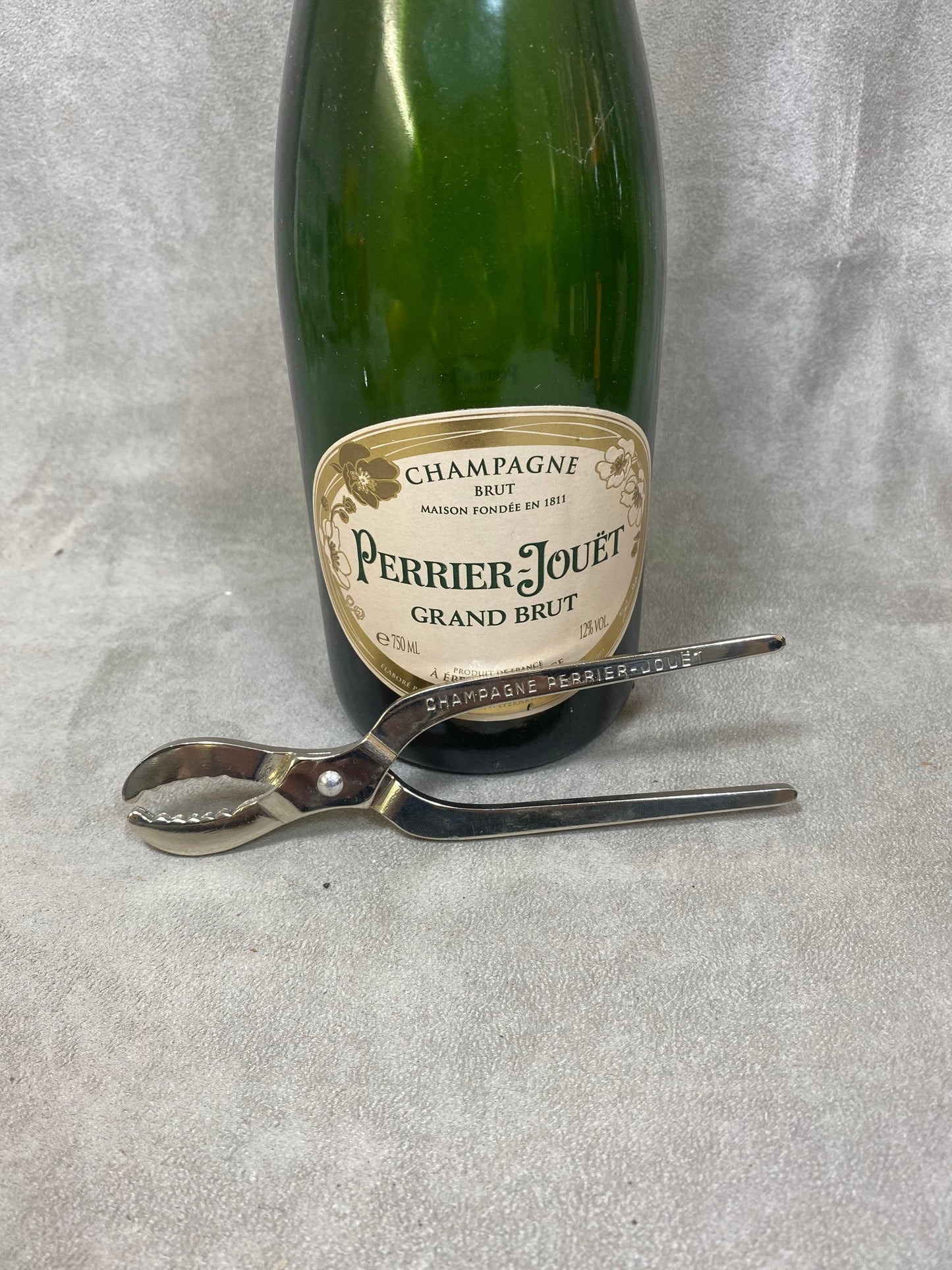 Perrier-Jouët Vintage Champagnerzange aus Stahl, hergestellt in Frankreich, Weinsammler, französischer Wein