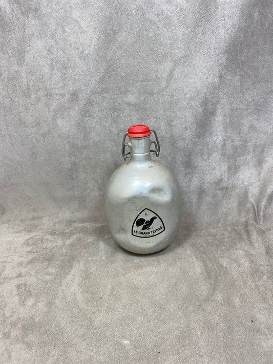 Le Grand Tétras aluminum bottle with vintage mechanical cap, capacity 0.5 liters, Made in France
