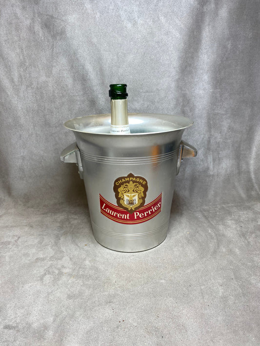 Seau à champagne en aluminium Laurent-Perrier vintage made in france Années 1970