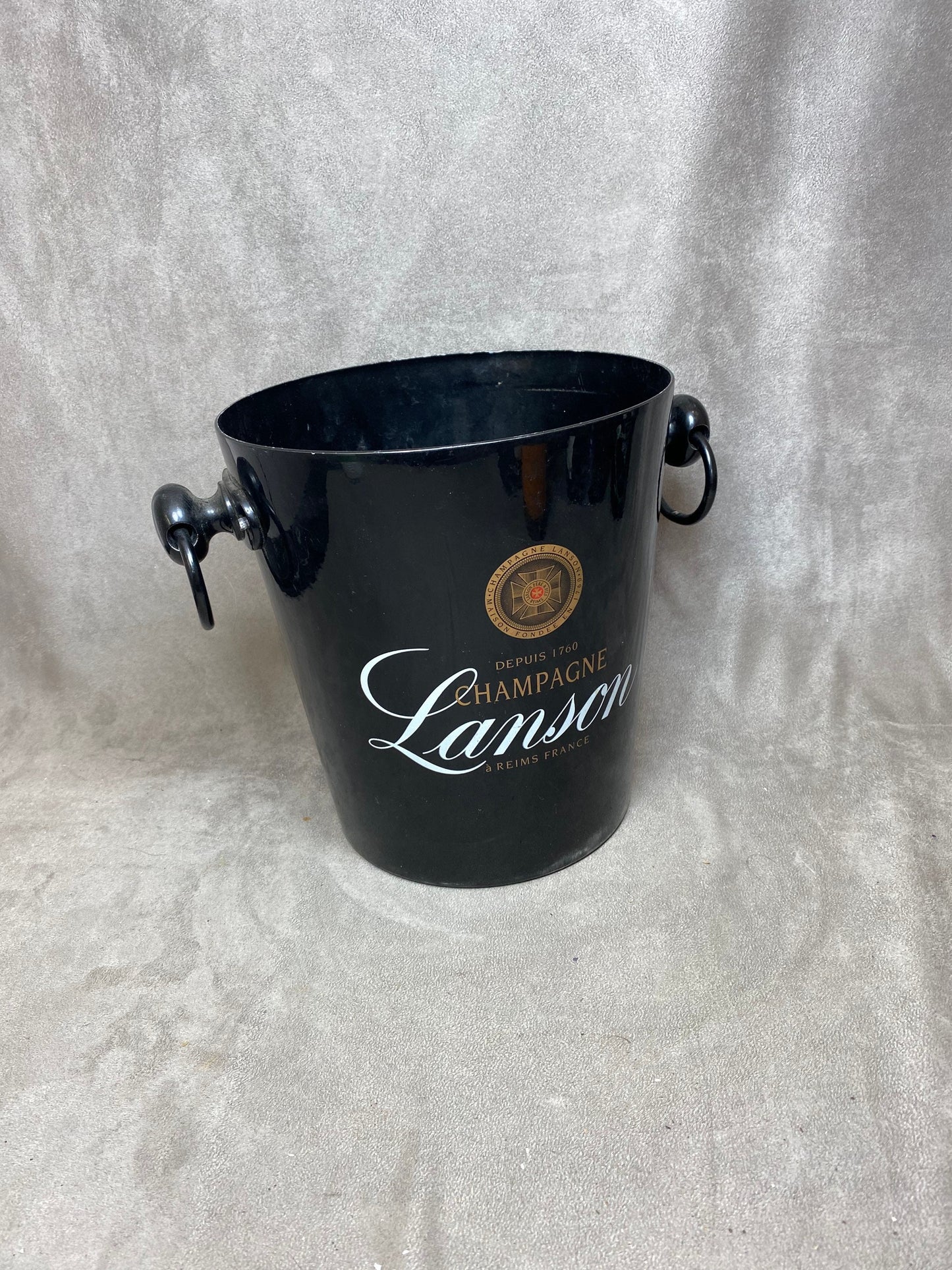 Seau à champagne Lanson  en aluminium noir  Champagne Lanson vintage
