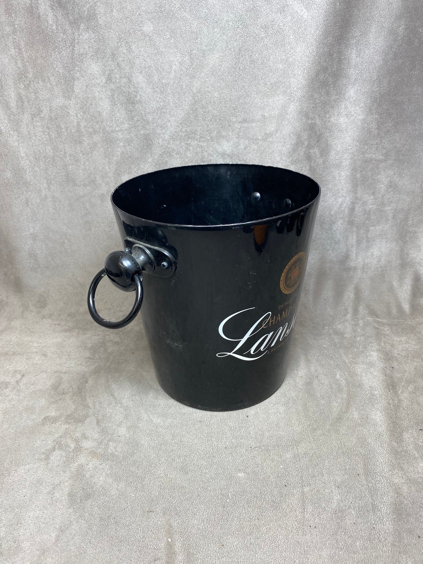 Seau à champagne Lanson  en aluminium noir  Champagne Lanson vintage