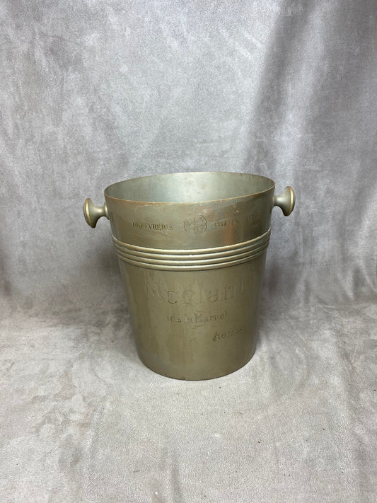 Millésime Français Champagne Silverplate Bucket Cooler MORLANT CHRISTOFLE Seau à champagne en métal 1950's