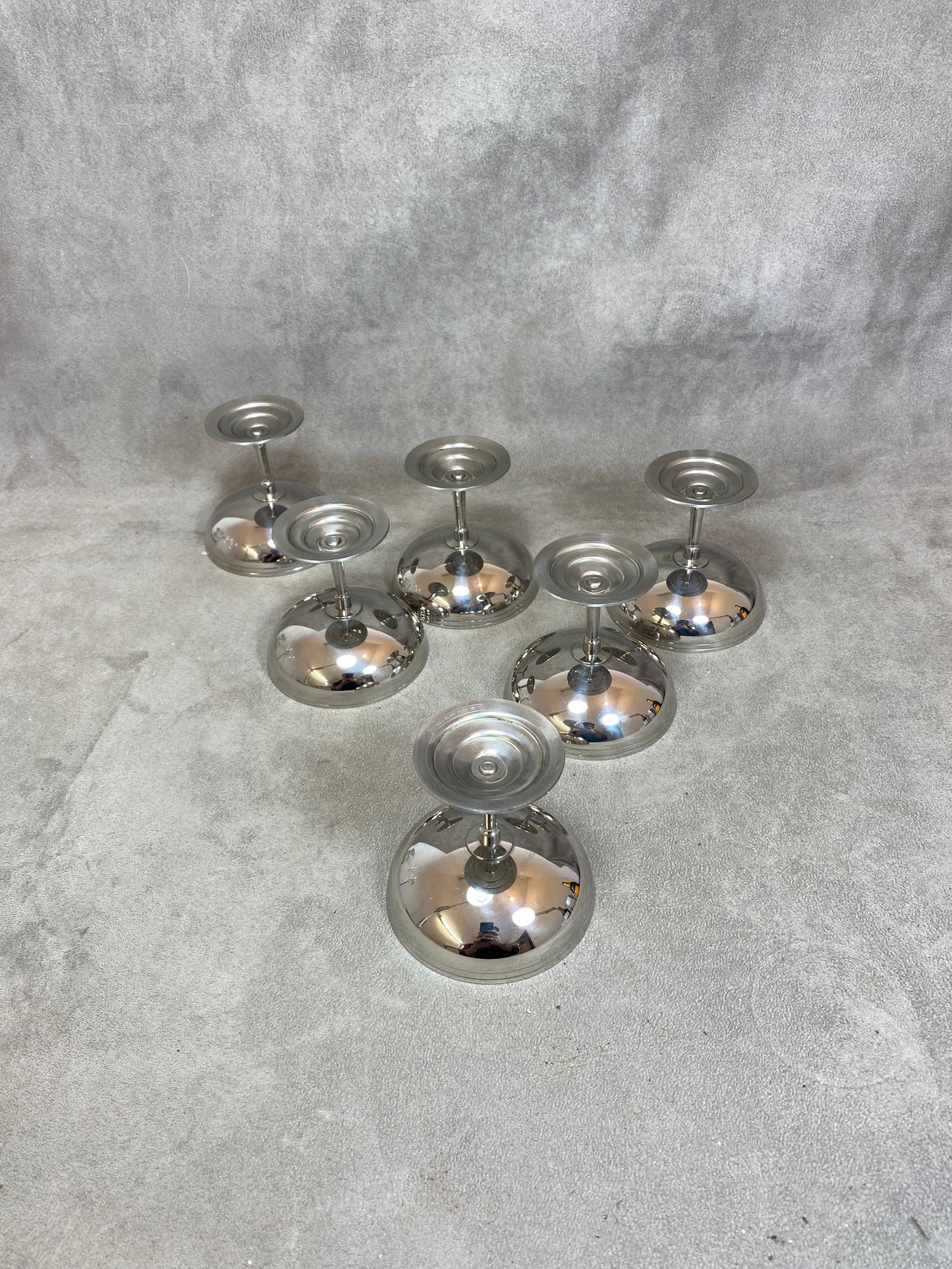 Lot de 6 coupes à glace Letang Remy en inox 18/10 Made in France Vintage 1980