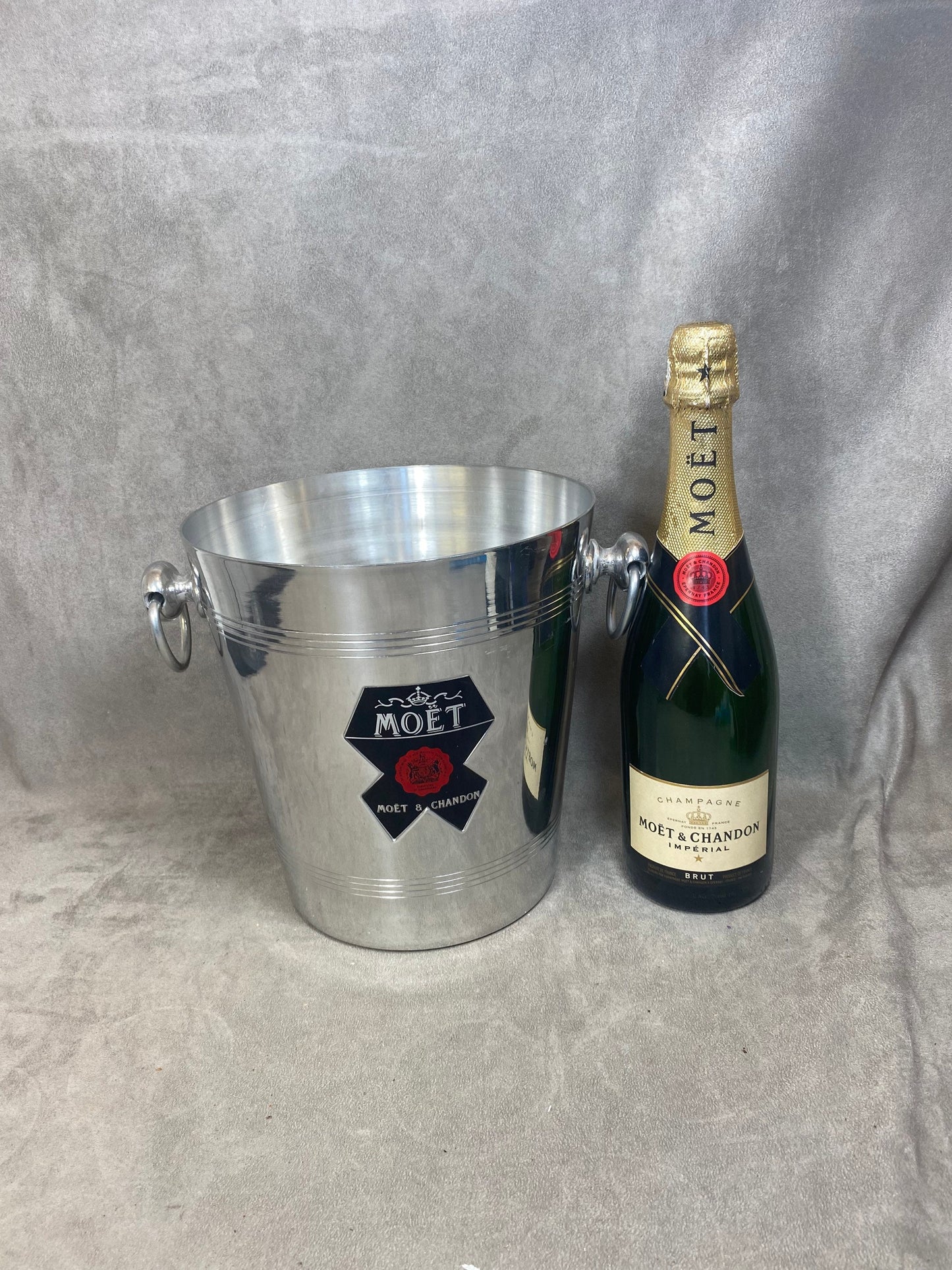 RARE Vintage Möet &amp; Chandon 1970 Aluminum Magnum Champagne Bucket Made in France