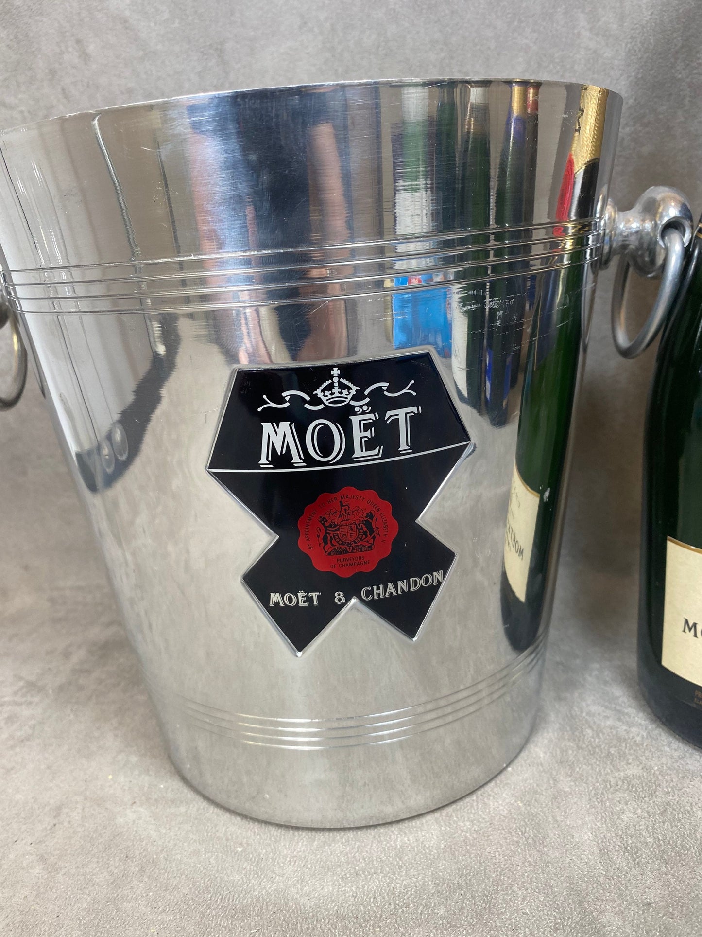 RARE Vintage Möet &amp; Chandon 1970 Aluminum Magnum Champagne Bucket Made in France