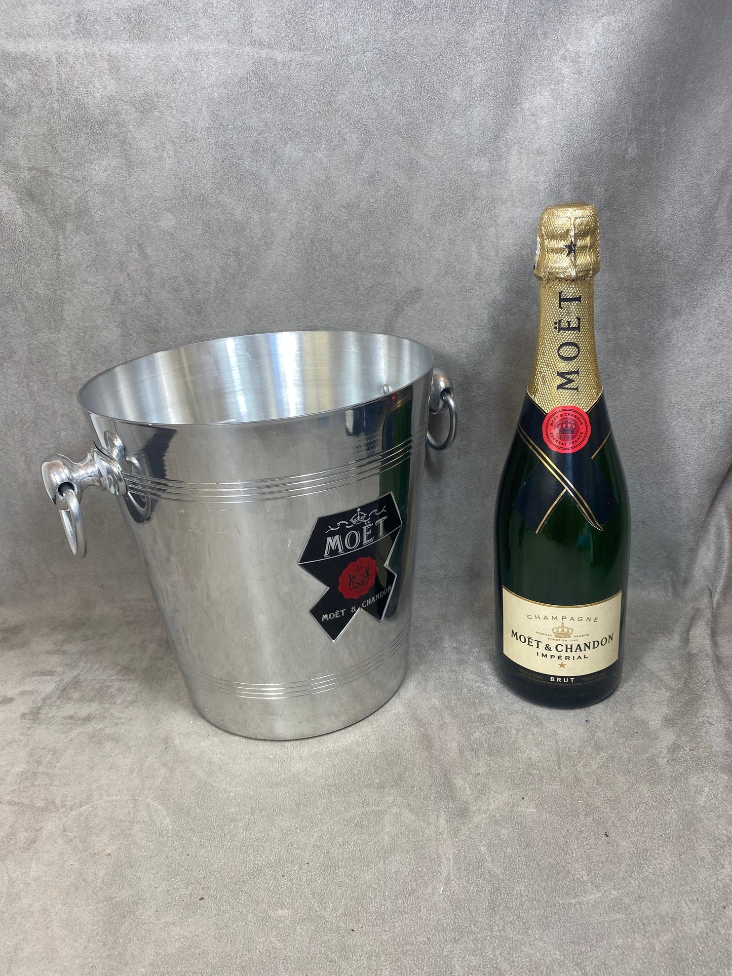 RARE Vintage Möet &amp; Chandon 1970 Aluminum Magnum Champagne Bucket Made in France