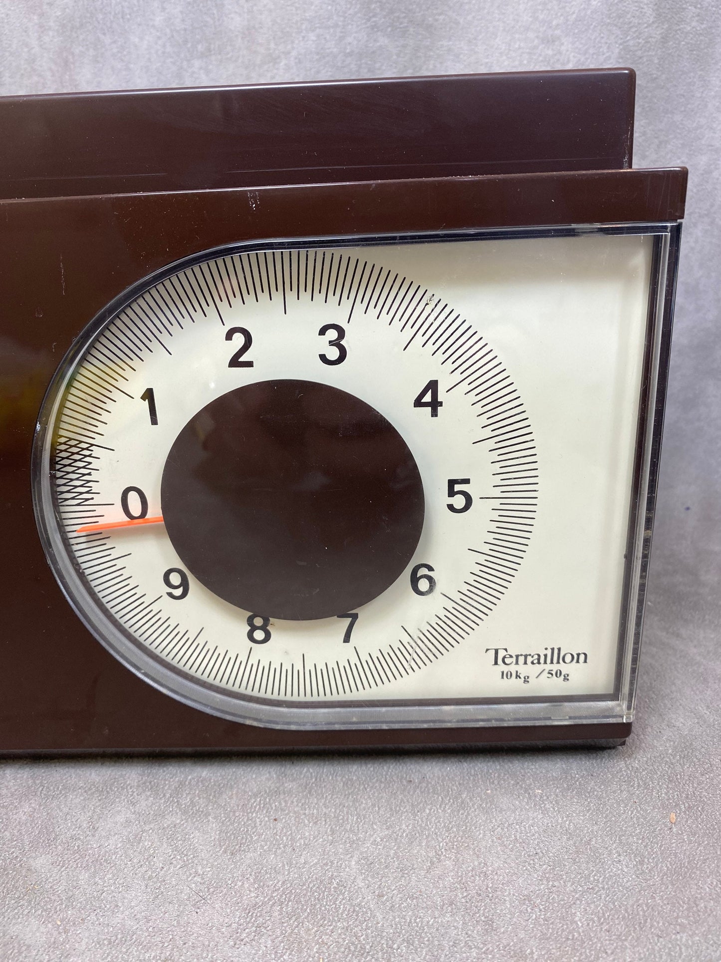 RARE Vintage Terraillon kitchen scale 10kg brown Made in France 1970