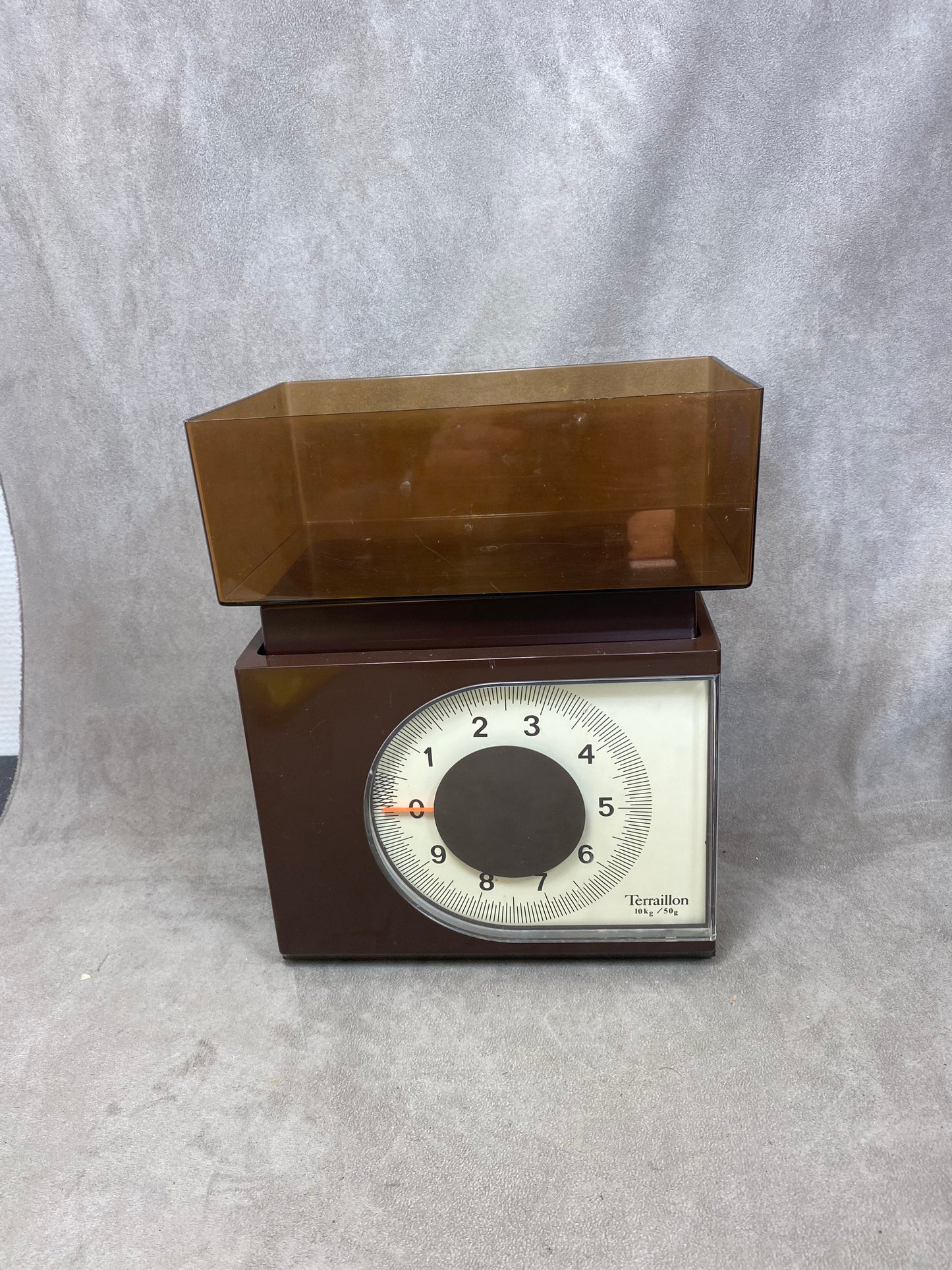 RARE Vintage Terraillon kitchen scale 10kg brown Made in France 1970