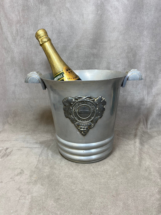 VERY RARE Seau à champagne Heidsieck&Co Dry Monopole avec anses art déco en aluminium ARGIT vintage 1930