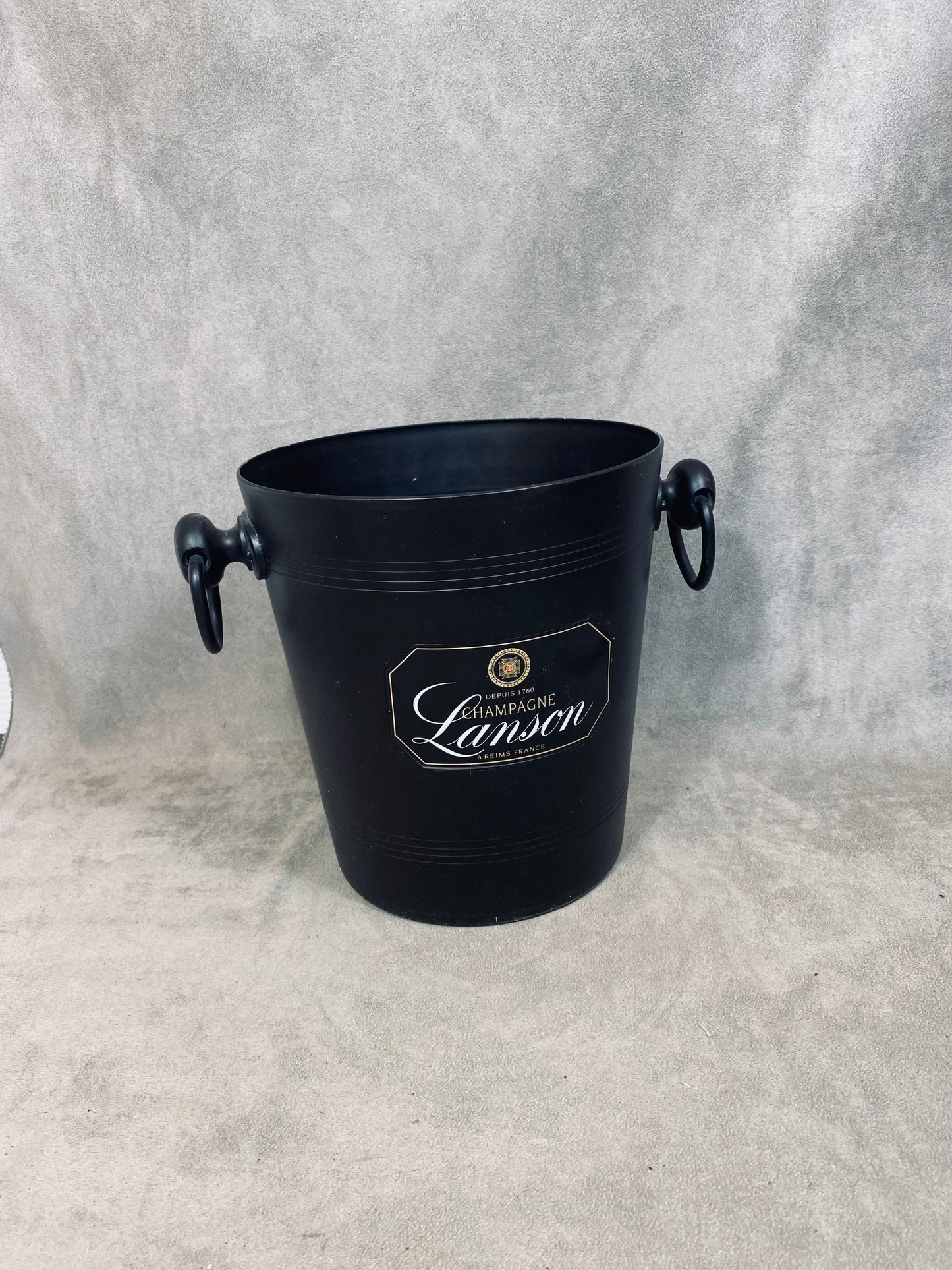 Seau à champagne Lanson  en aluminium noir  Champagne Lanson vintage