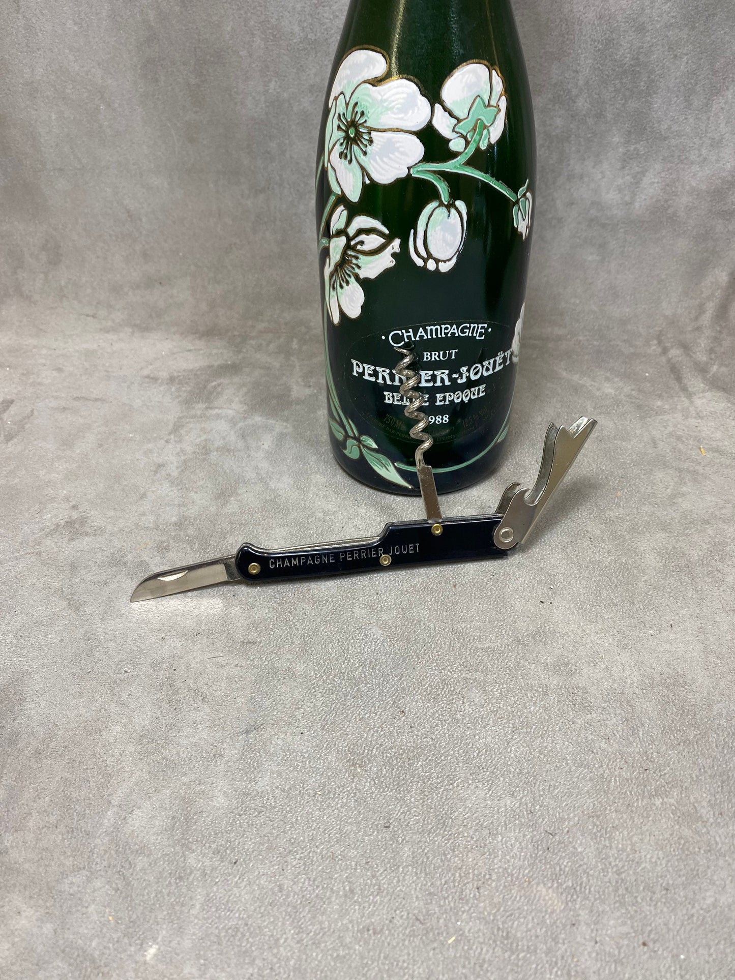 Perrier-Jouët Bottle Opener, Vintage Steel Corkscrew Made in France, Wine Collectors, French Wine