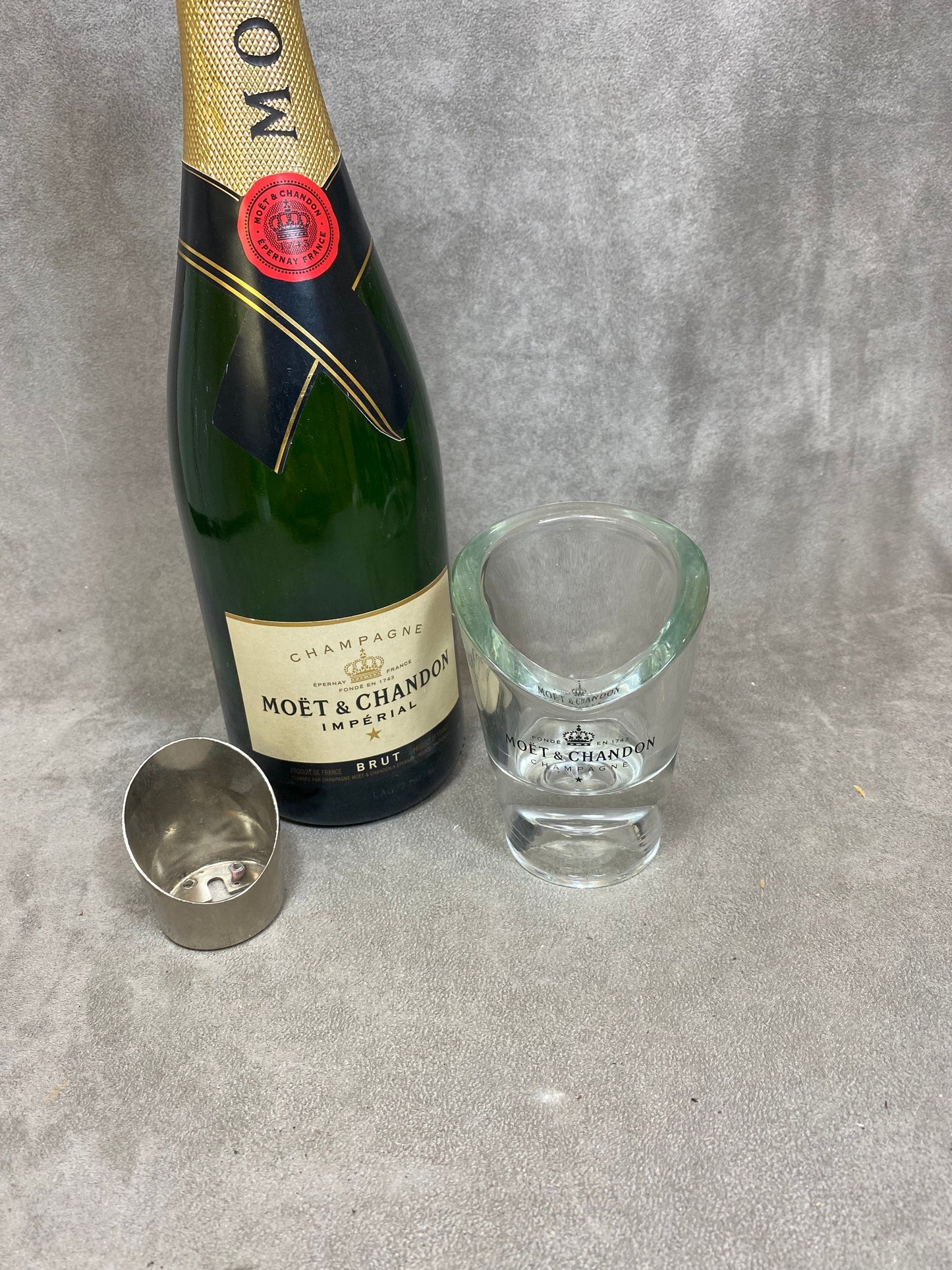 RARE Bougeoir ou photophore en verre Moet & Chandon vintage