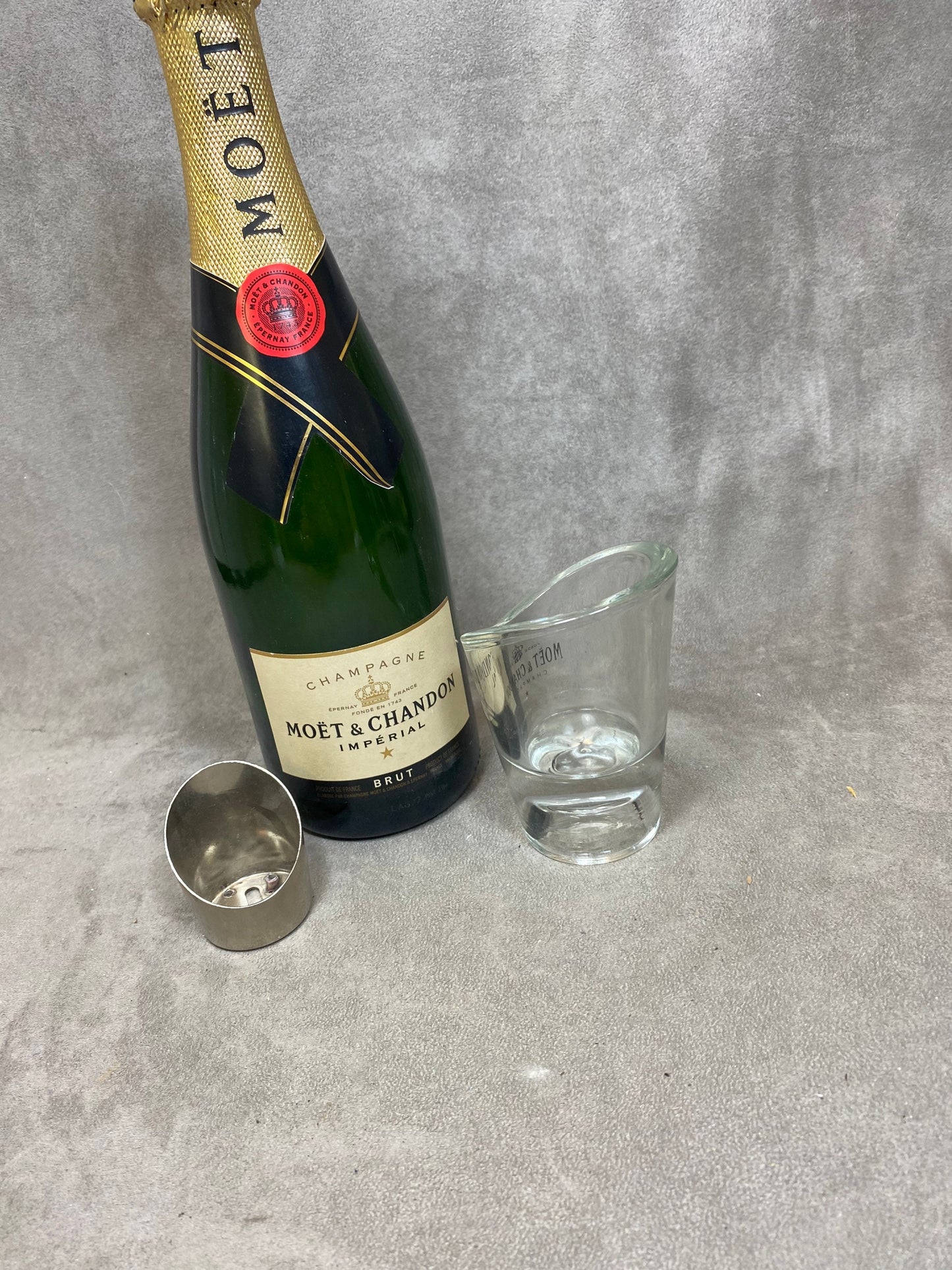 RARE Bougeoir ou photophore en verre Moet & Chandon vintage