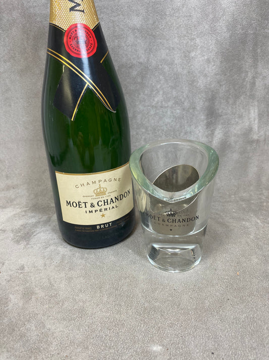 SELTENER Vintage Moet &amp; Chandon Kerzenhalter oder Teelichthalter aus Glas