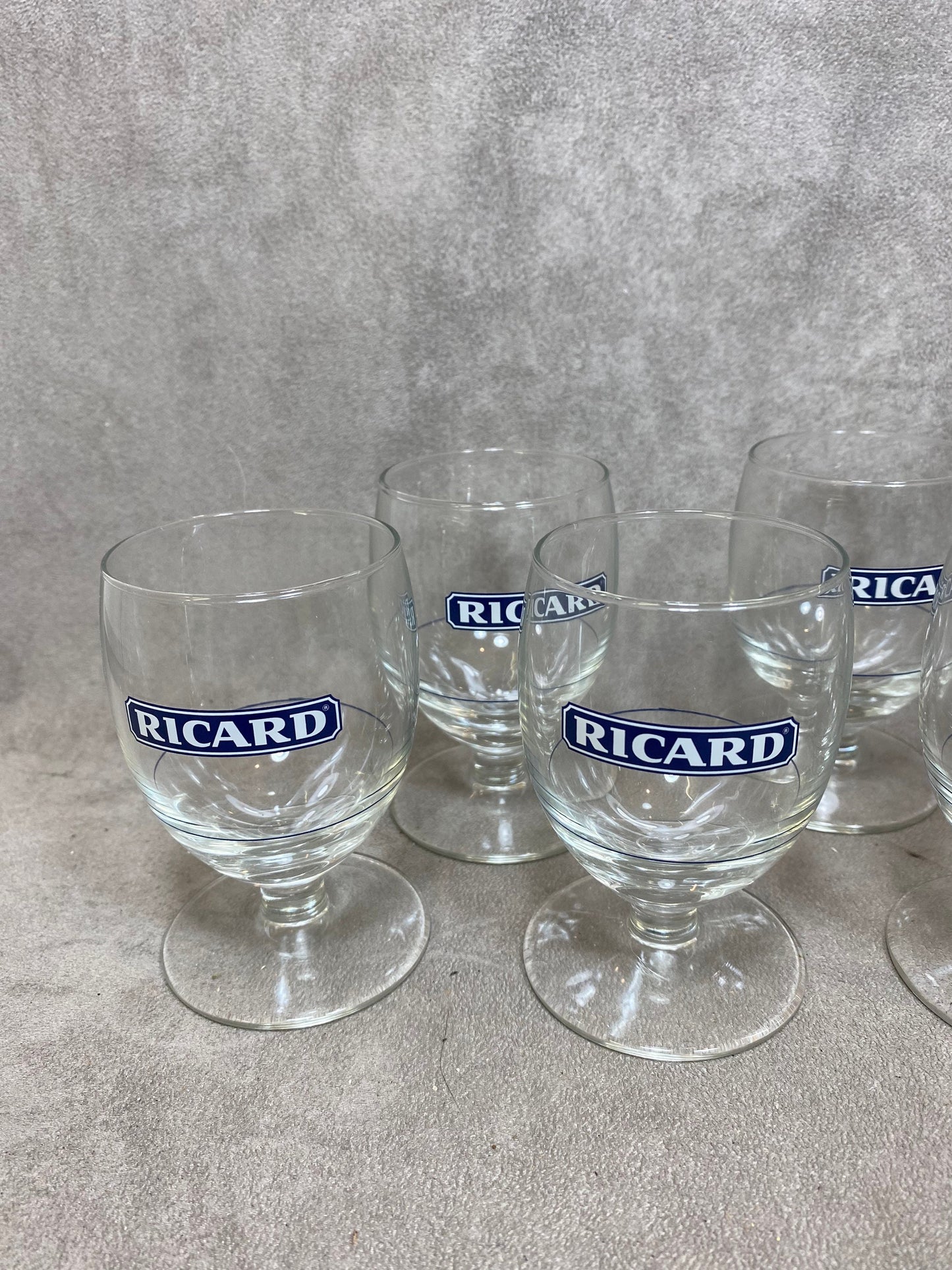 Set of 6 vintage RICARD balloon glasses advertising items | Made in France | 1990s