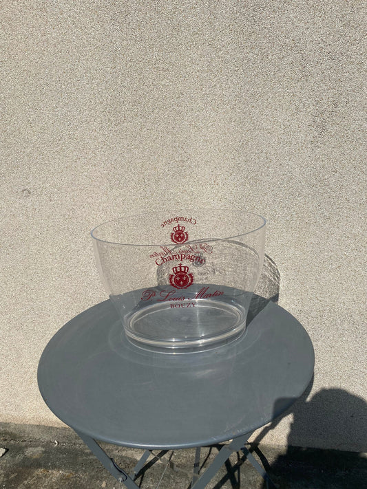Vasque à champagne P. Louis Martin à Bouzy en france plastique transparent Made in Italy  Années 1980