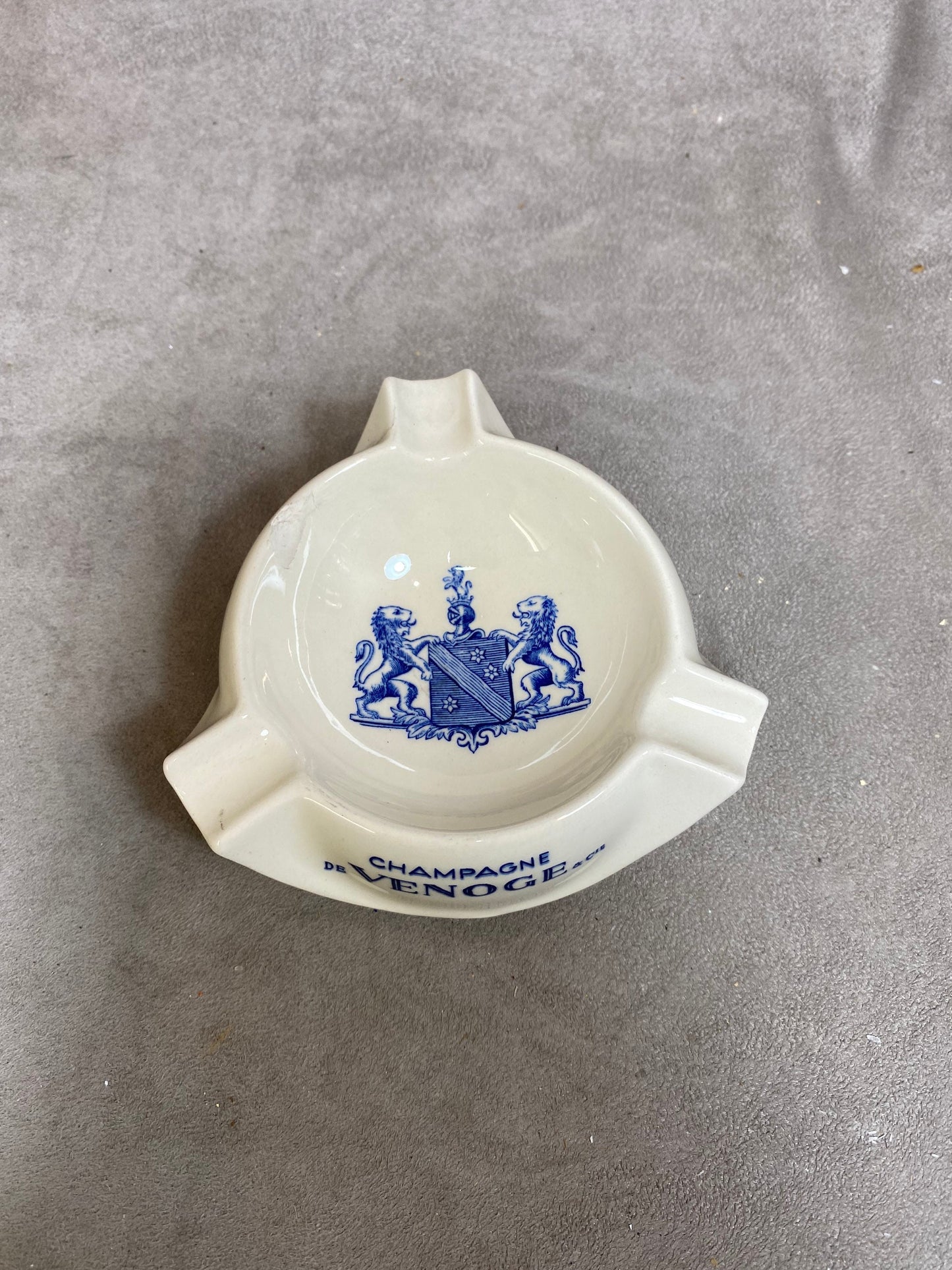 Cendrier champagne De Venoge en céramique Villeroy et Boch Made in France Années 1950