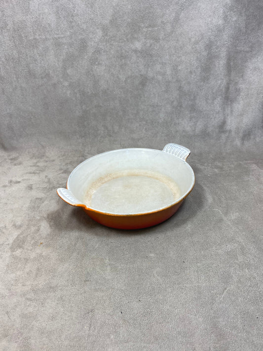 Vintage Le Creuset Orange Gusseisen Schale Made in France 1980er Jahre