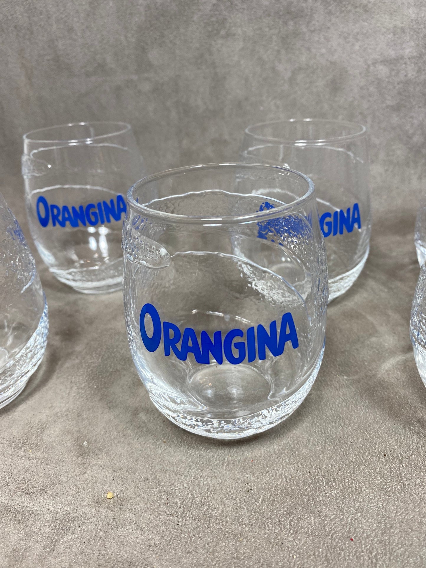 Lot de 6 verres à Orangina en verre vintage Made in France