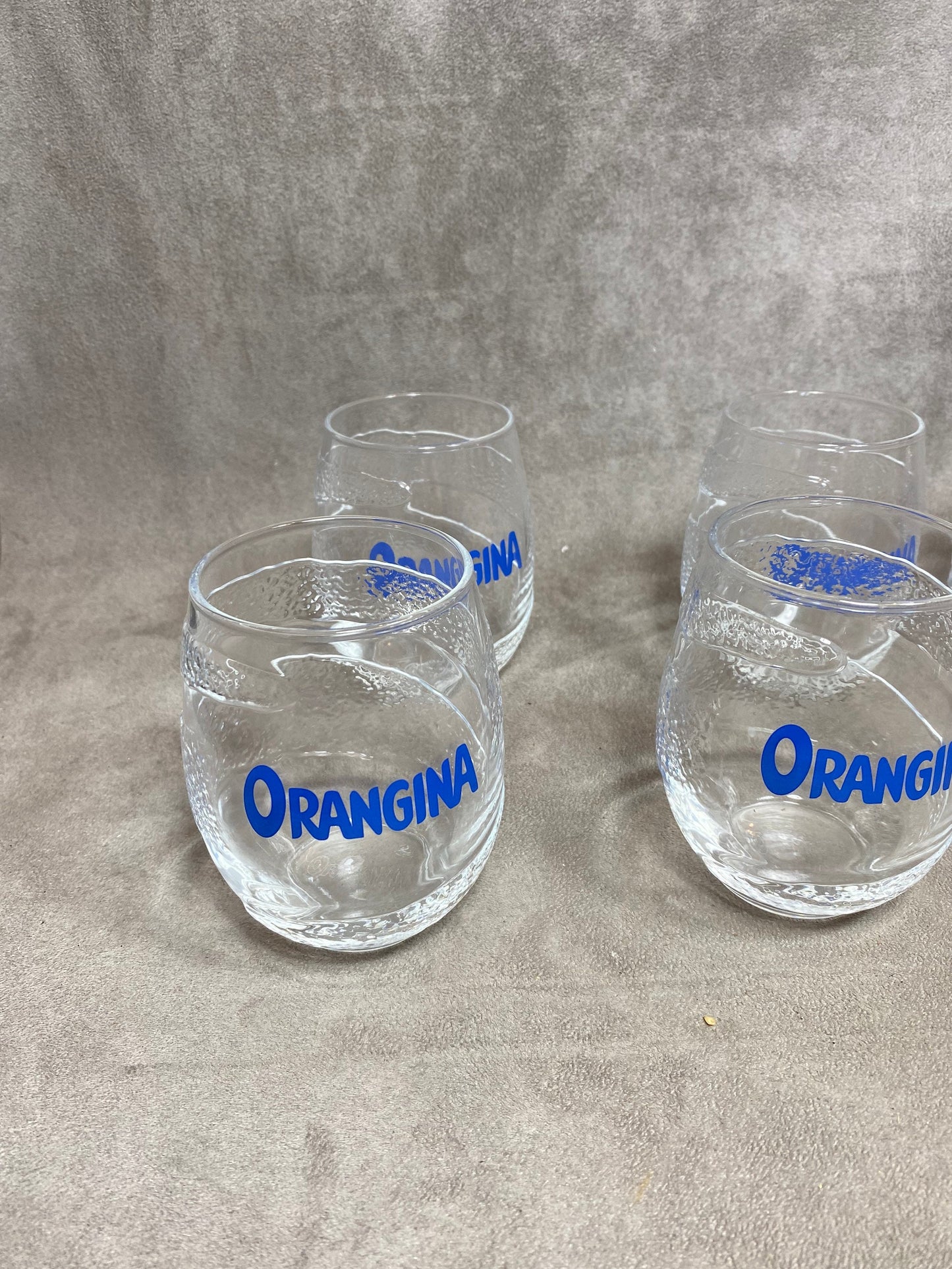 Lot de 6 verres à Orangina en verre vintage Made in France