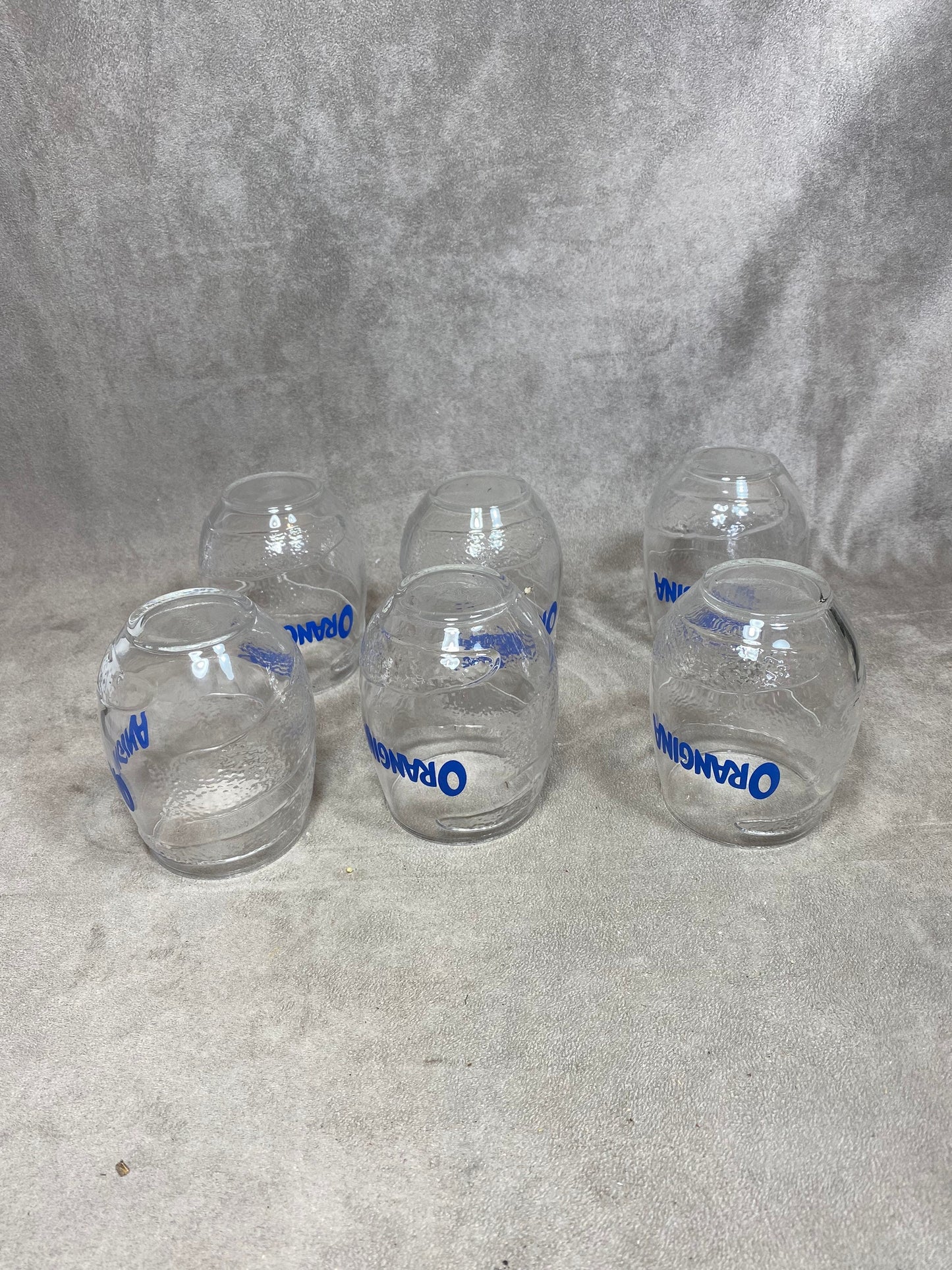 Lot de 6 verres à Orangina en verre vintage Made in France