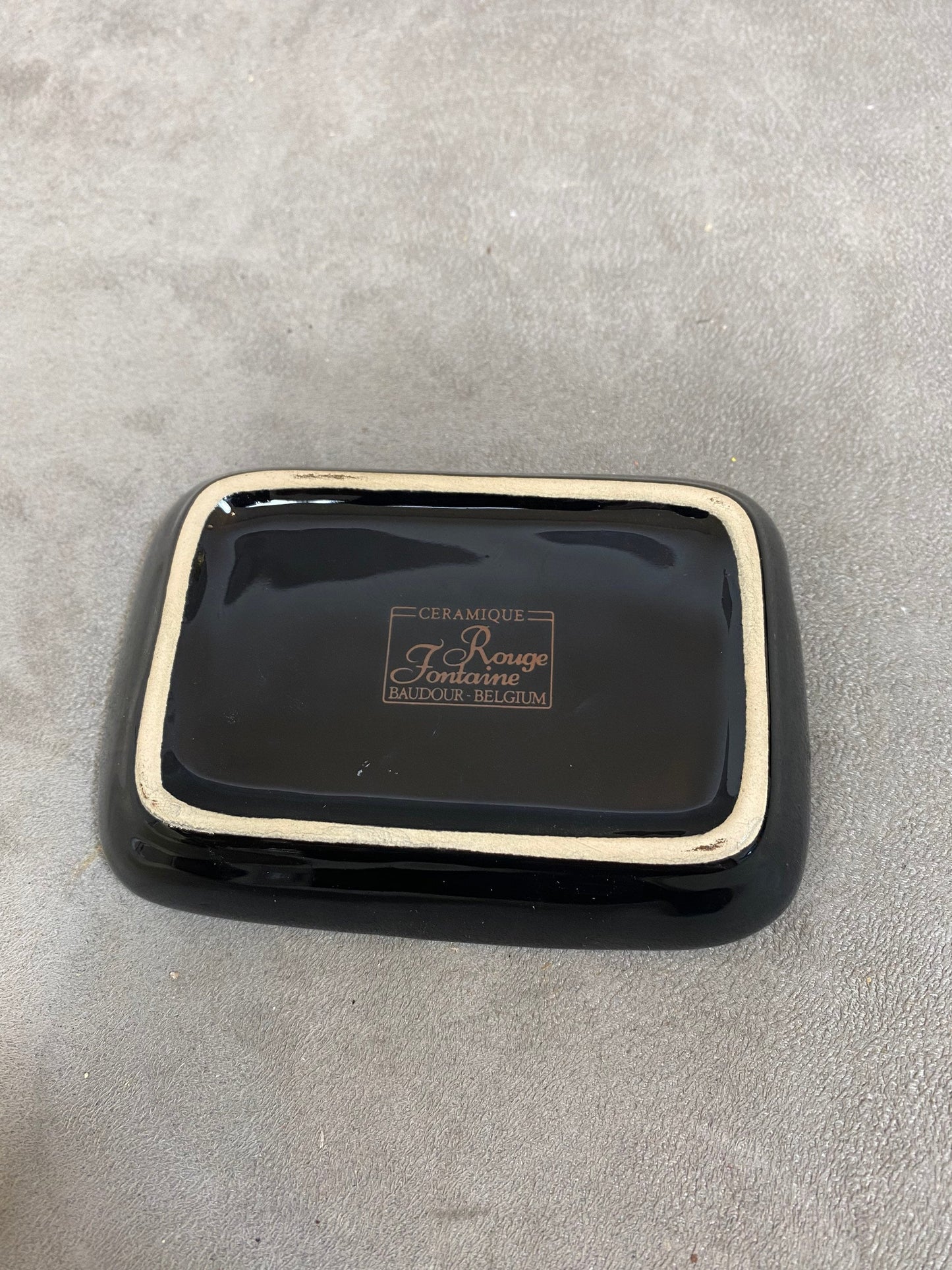 Lanson black ceramic ashtray Made in France 1990s