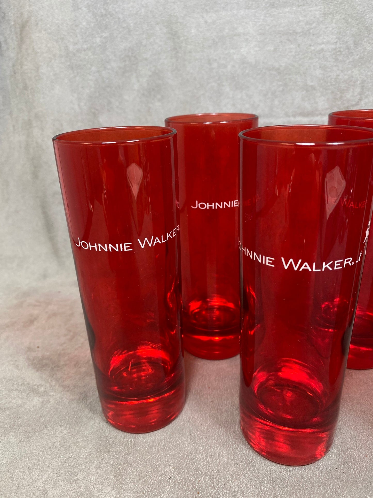 Set of 6 vintage Johnnie Walker whisky glasses in glass Made in France