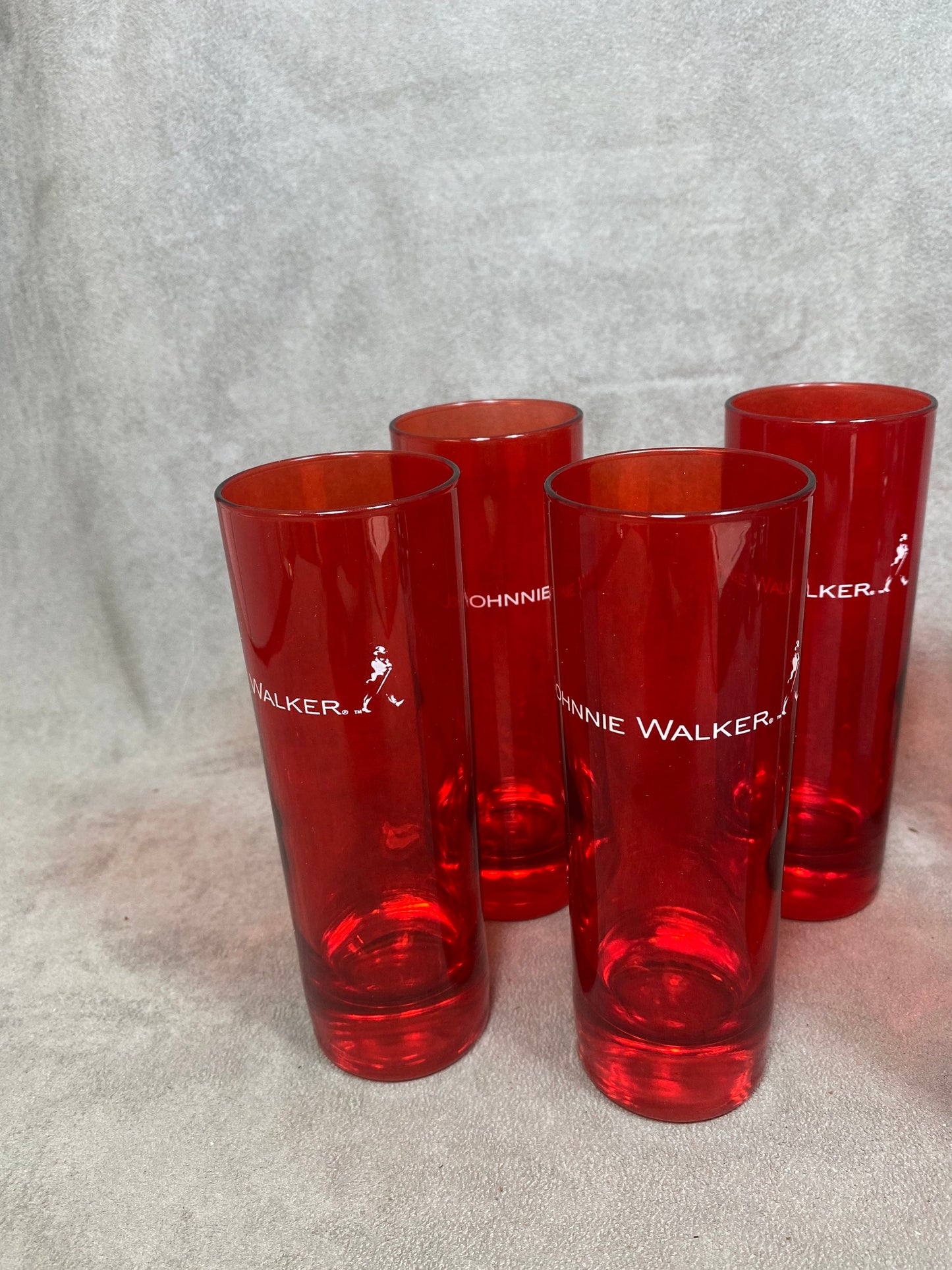 Set of 6 vintage Johnnie Walker whisky glasses in glass Made in France
