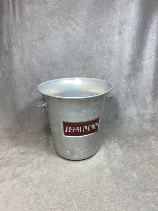 Seau à champagne en aluminium Joseph Perrier vintage Made in France